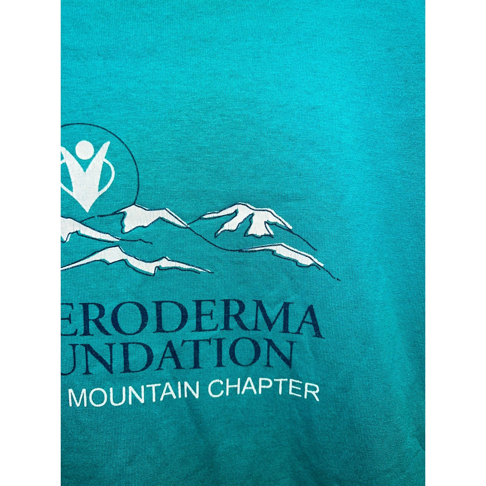Fruit Of The Loom Vintage Rocky Mountain Shirt Scleroderma Teal Tee 2XL XXL Size US XXL / EU 58 / 5 - 4 Thumbnail