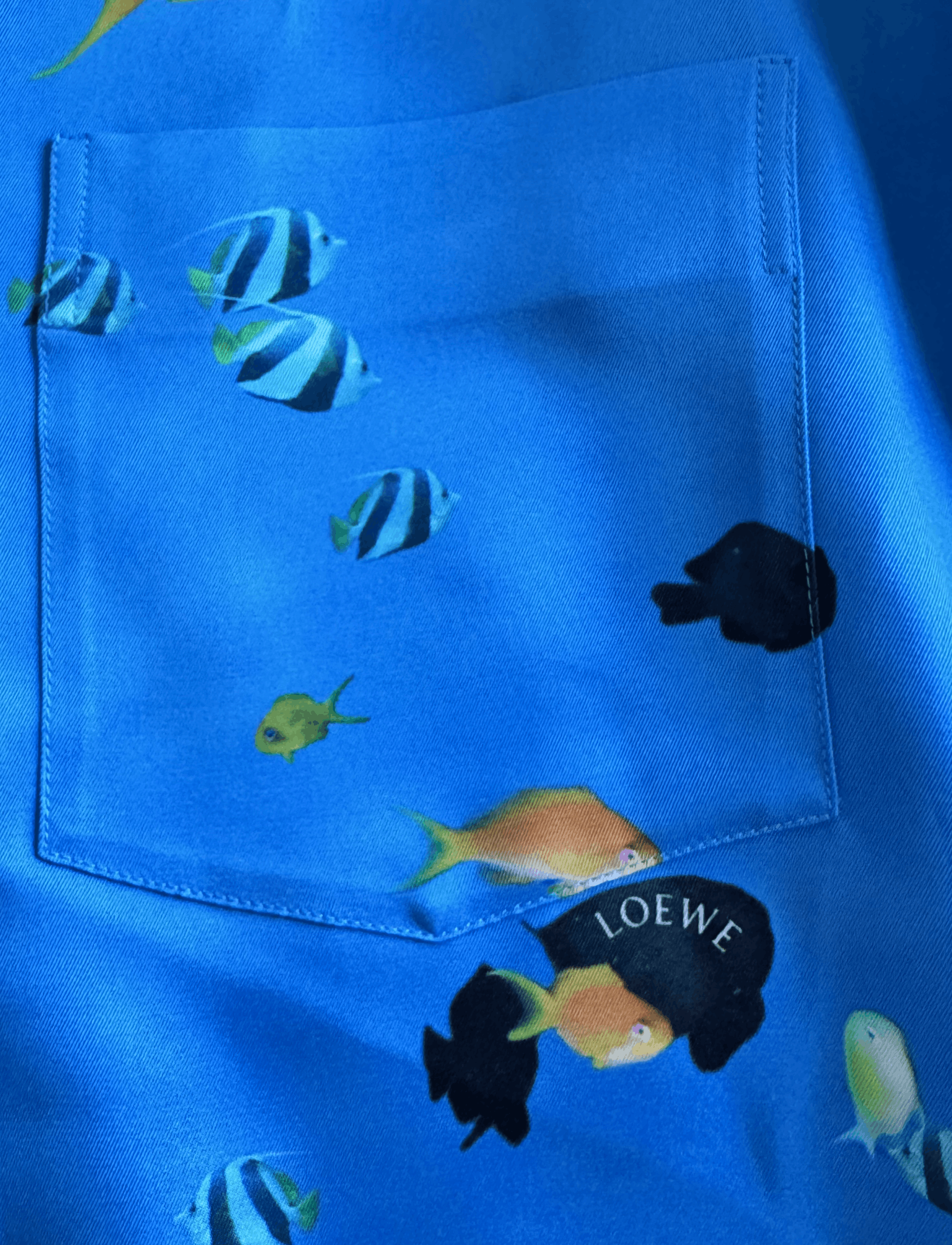 Loewe Turquoise 100% Silk Aquarium Print Shirt Size 39 Size US M / EU 48-50 / 2 - 8 Thumbnail