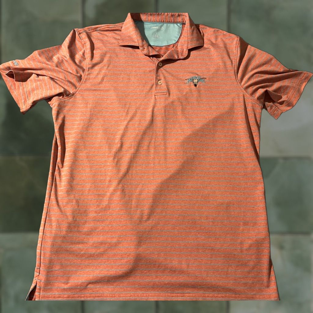johnnie-O johnnie-O Polo Shirt Mens Adult Large Orangish Striped Golf Shirt Size US L / EU 52-54 / 3 - 1 Thumbnail