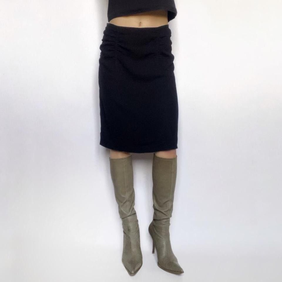 Prada × Vintage prada vintage midi skirt with draped back Size 22" - 8 Thumbnail