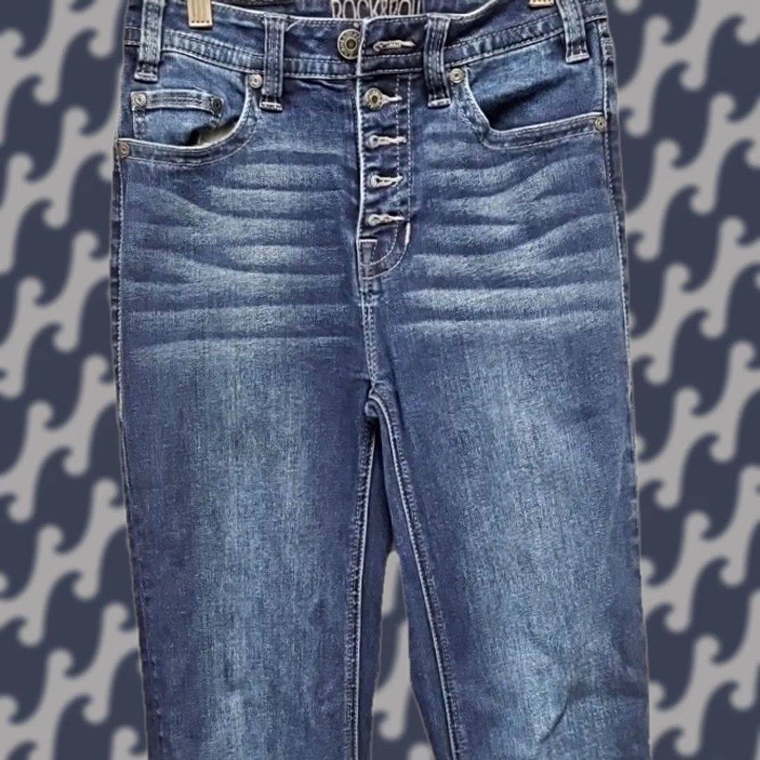 Denime Rock & Roll Cowgirl Jeans Bootcut Women’s Denim Mid Rock 32x32 Blue Stretch Regular Kans? Size 24" / US 00 / IT 34 - 1 Thumbnail