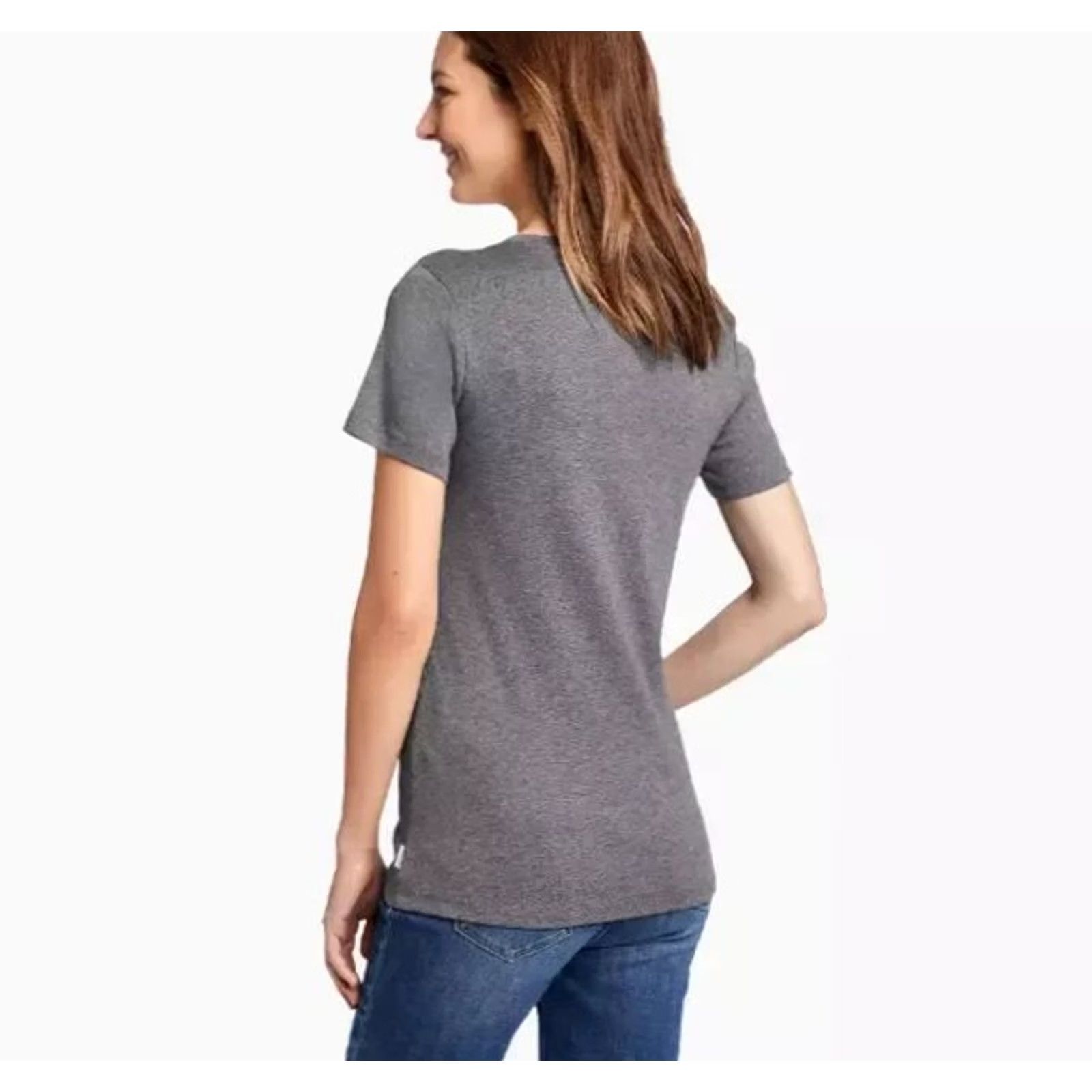 Eddie Bauer Eddie Bauer Womens T-Shirt 2XL Heather Gray Cotton Short Sleeves Crew Tee New Size XXL / US 16-18 / IT 52-54 - 2 Thumbnail