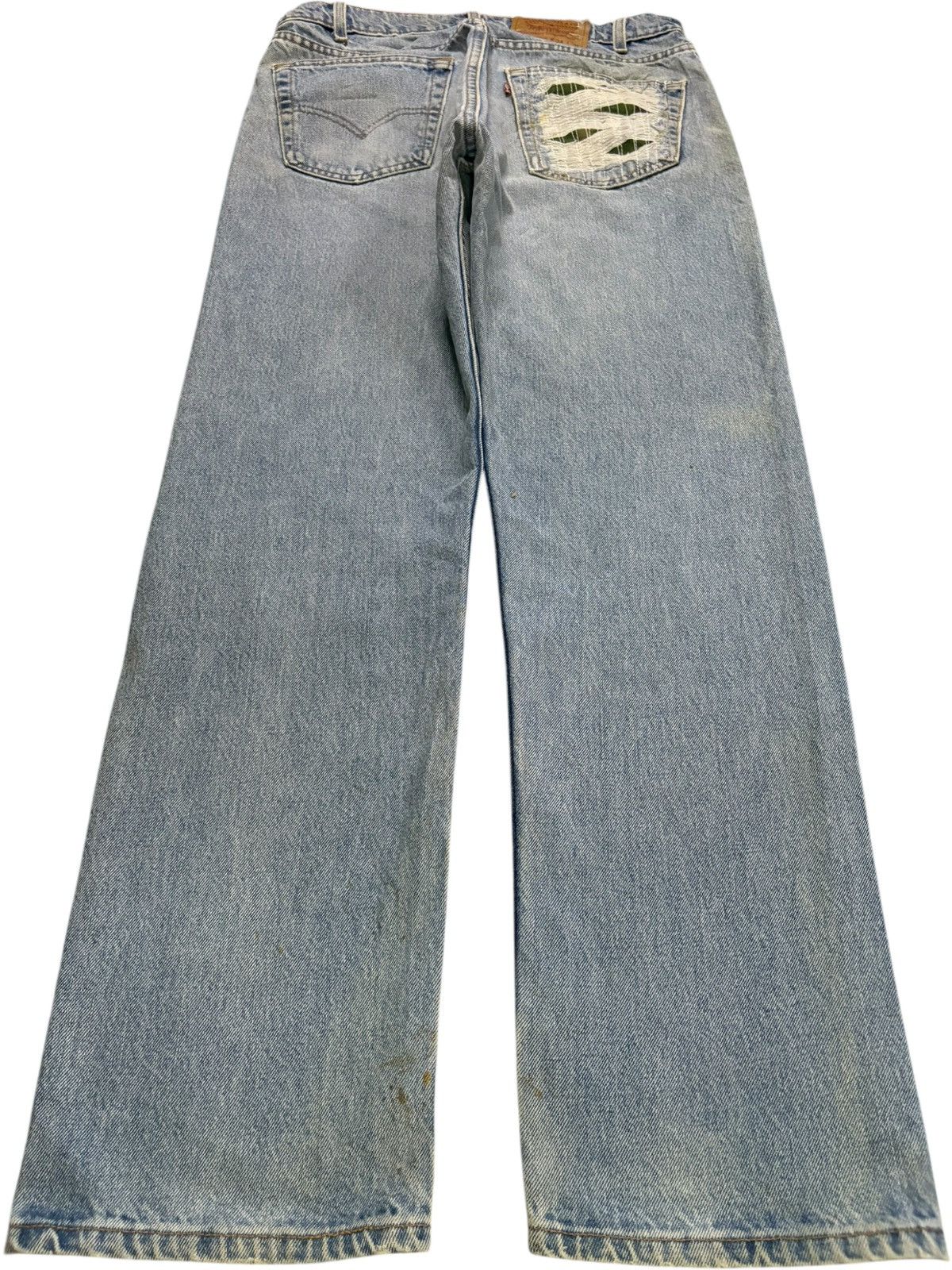 Levi's Vintage 90s Levis 505 Sashiko Mud Wash Distress Loose Jeans Size US 34 / EU 50 - 2 Thumbnail