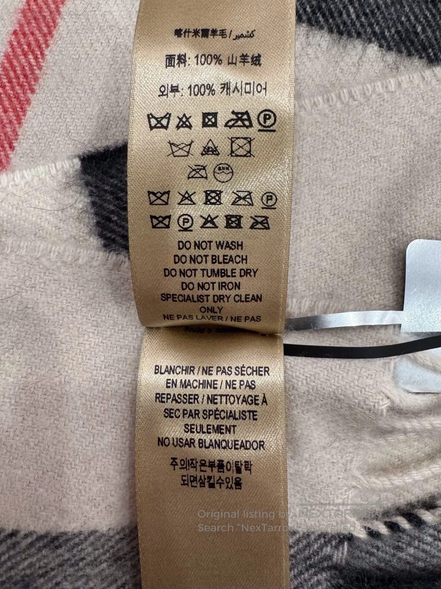 Burberry Burberry Beige Check Cashmere Scarf. Size ONE SIZE - 8 Thumbnail
