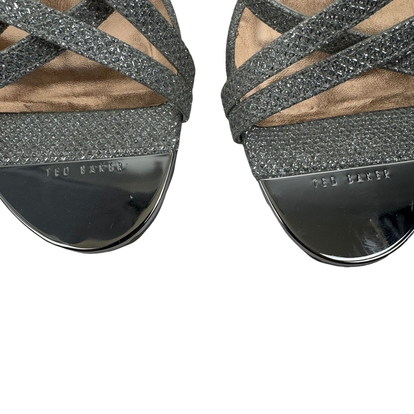 Ted Baker NEW Ted Baker Theanam Leather Metallic Glitter Pumps Silver Size US 10 / IT 40 - 10 Thumbnail