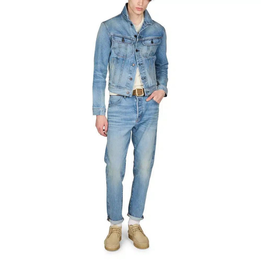 Tom Ford o1loc1c0425 DJI001 Denim Jacket in Blue Size US XL / EU 56 / 4 - 2 Thumbnail