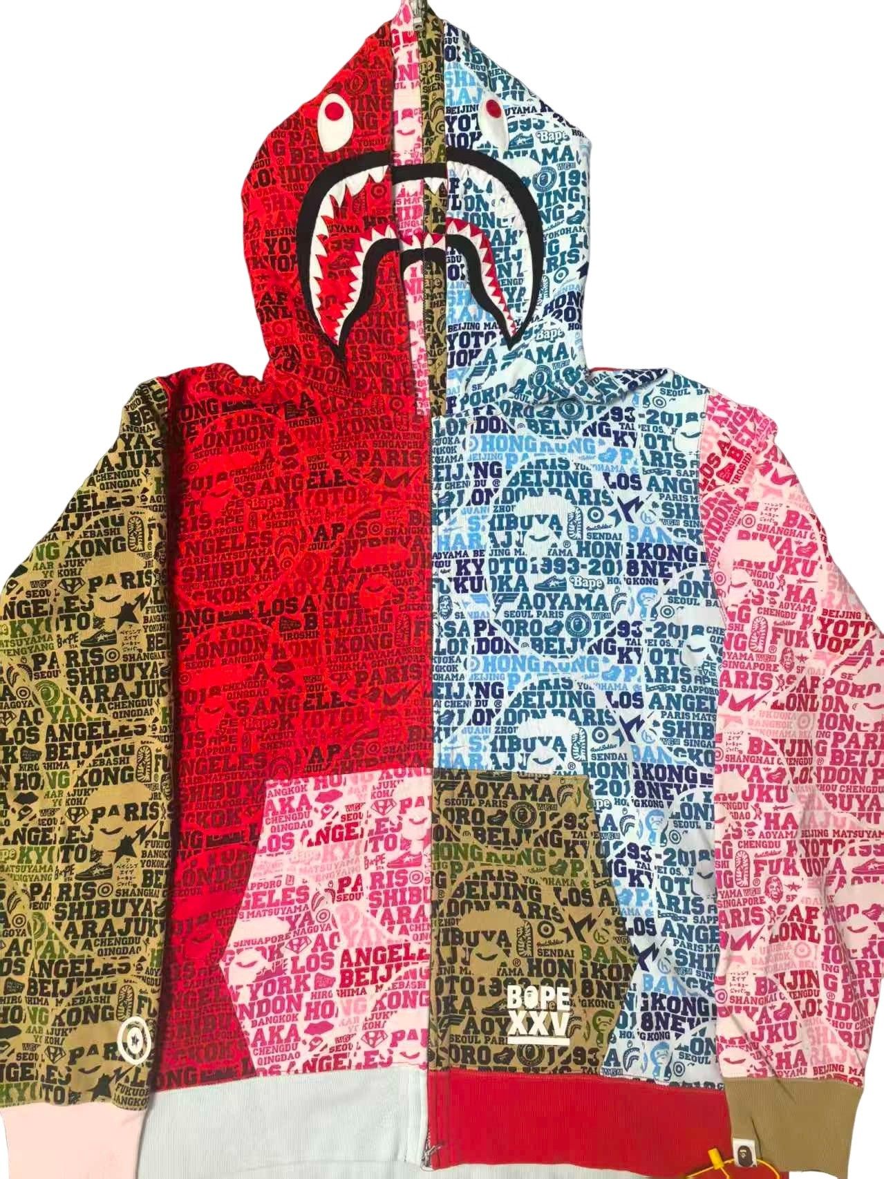 Bape BAPE 25th Anniversary Multi-Color Shark Hoodie Size XXL Size US XXL / EU 58 / 5 - 1 Thumbnail