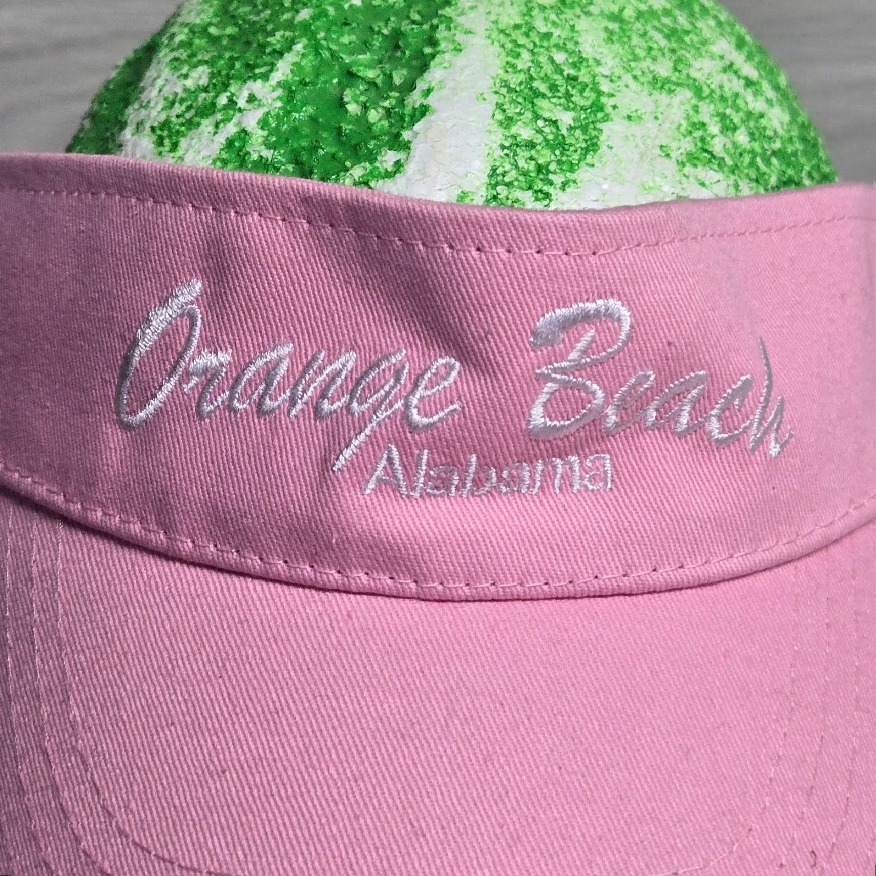 Spell Pink Sun Visor Hat, Orange Beach Alabama, Adjustable, Twill Cotton, Women, Beach, Casual, Summer, Sun, Logo, 90s Size ONE SIZE - 2 Thumbnail