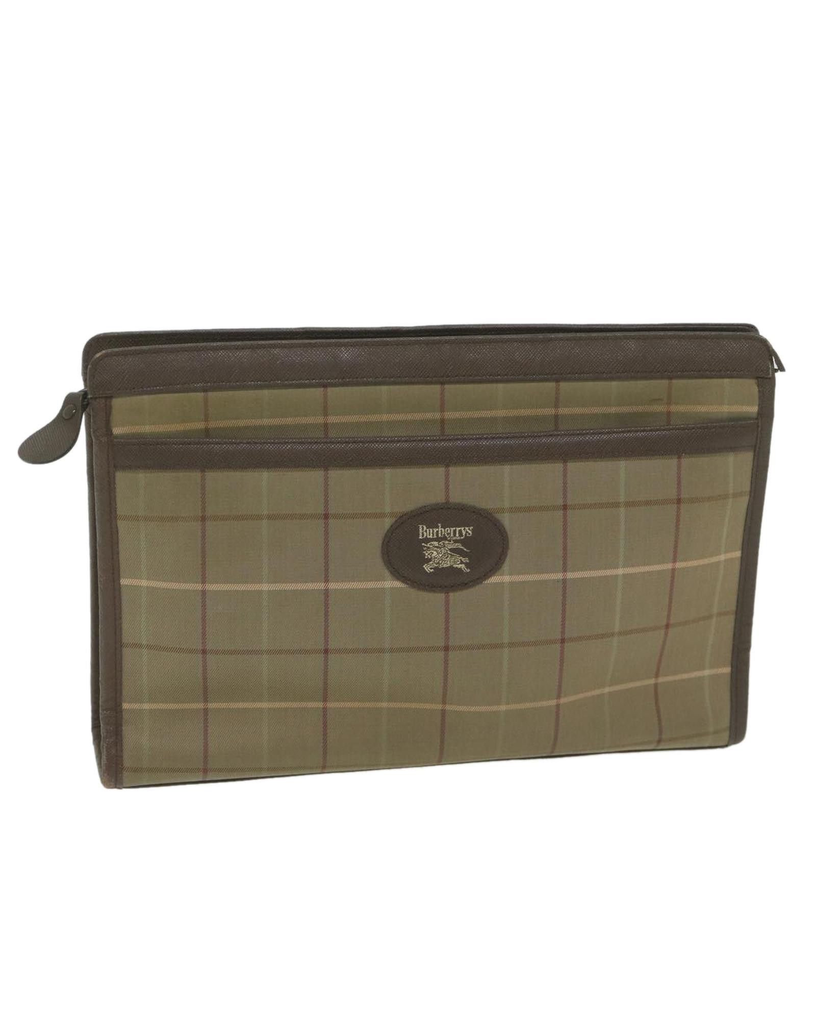 image of Burberry Classic Brown Nylon Clutch Bag For Women