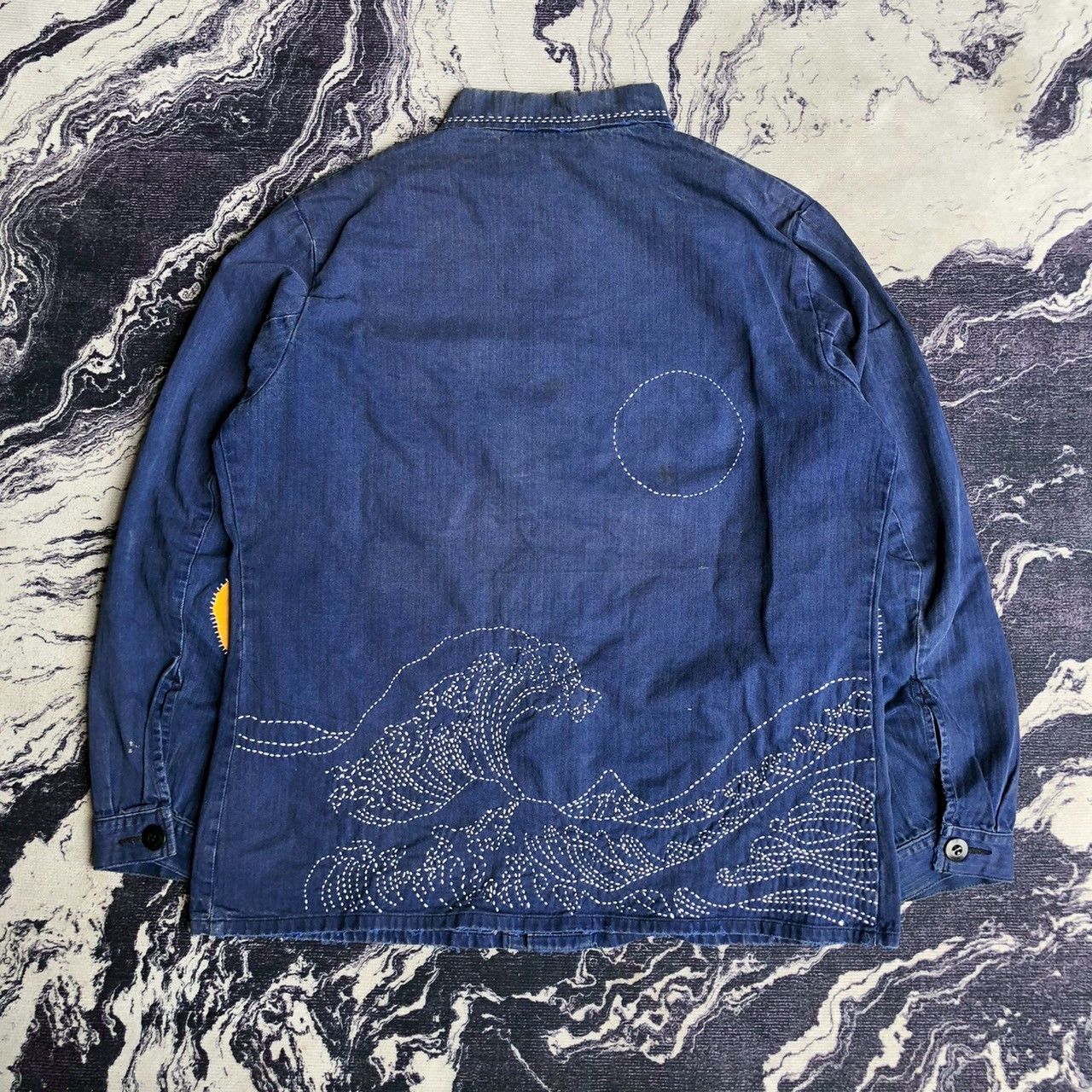 Vintage Vintage 1989 Indigo Work Jacket Sashiko Style Size US M / EU 48-50 / 2 - 1 Thumbnail