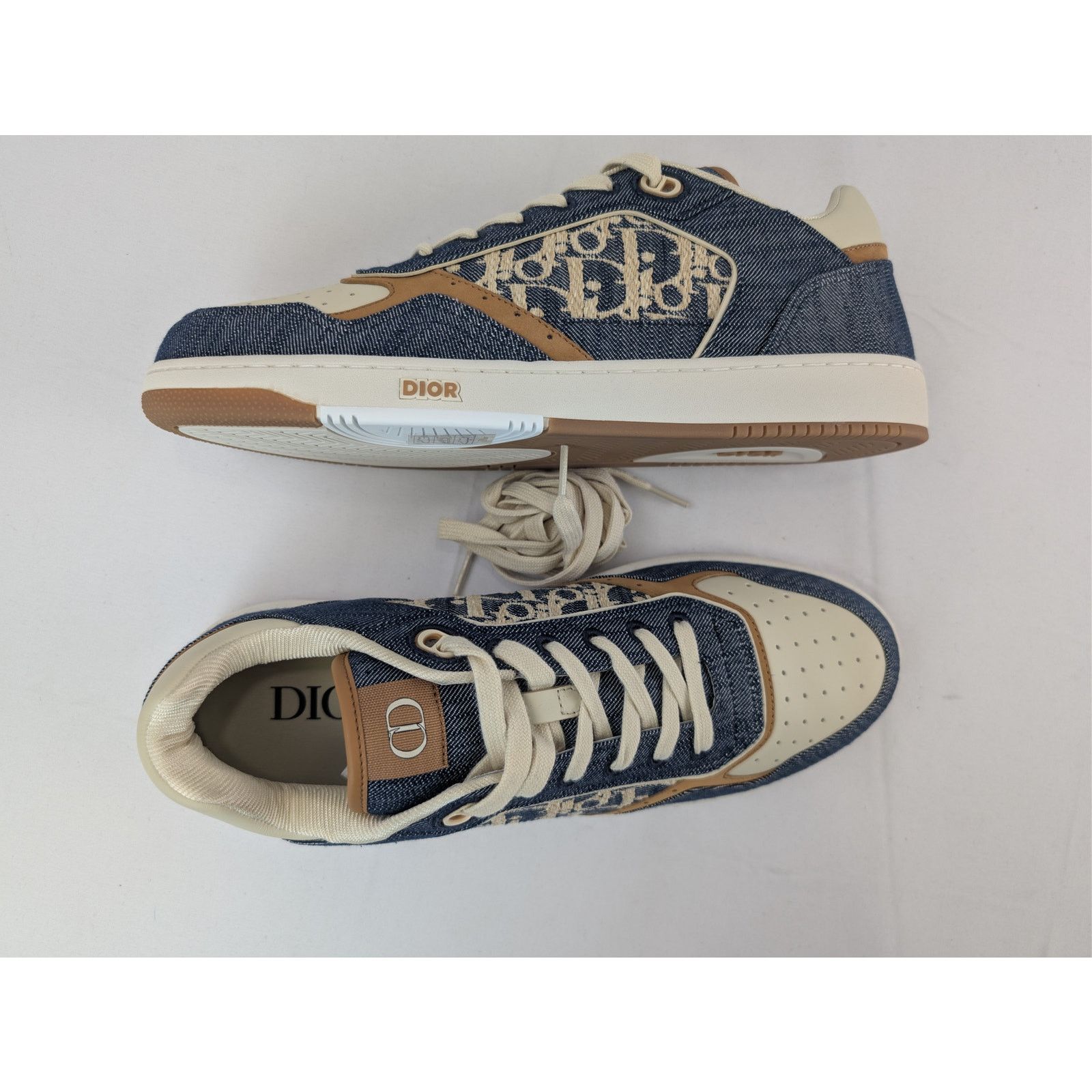 Dior o1rshd1 B27 Raffia Denim Uptown Low-Top Sneaker Blue/Brown Size US 13 / EU 46 - 1 Thumbnail