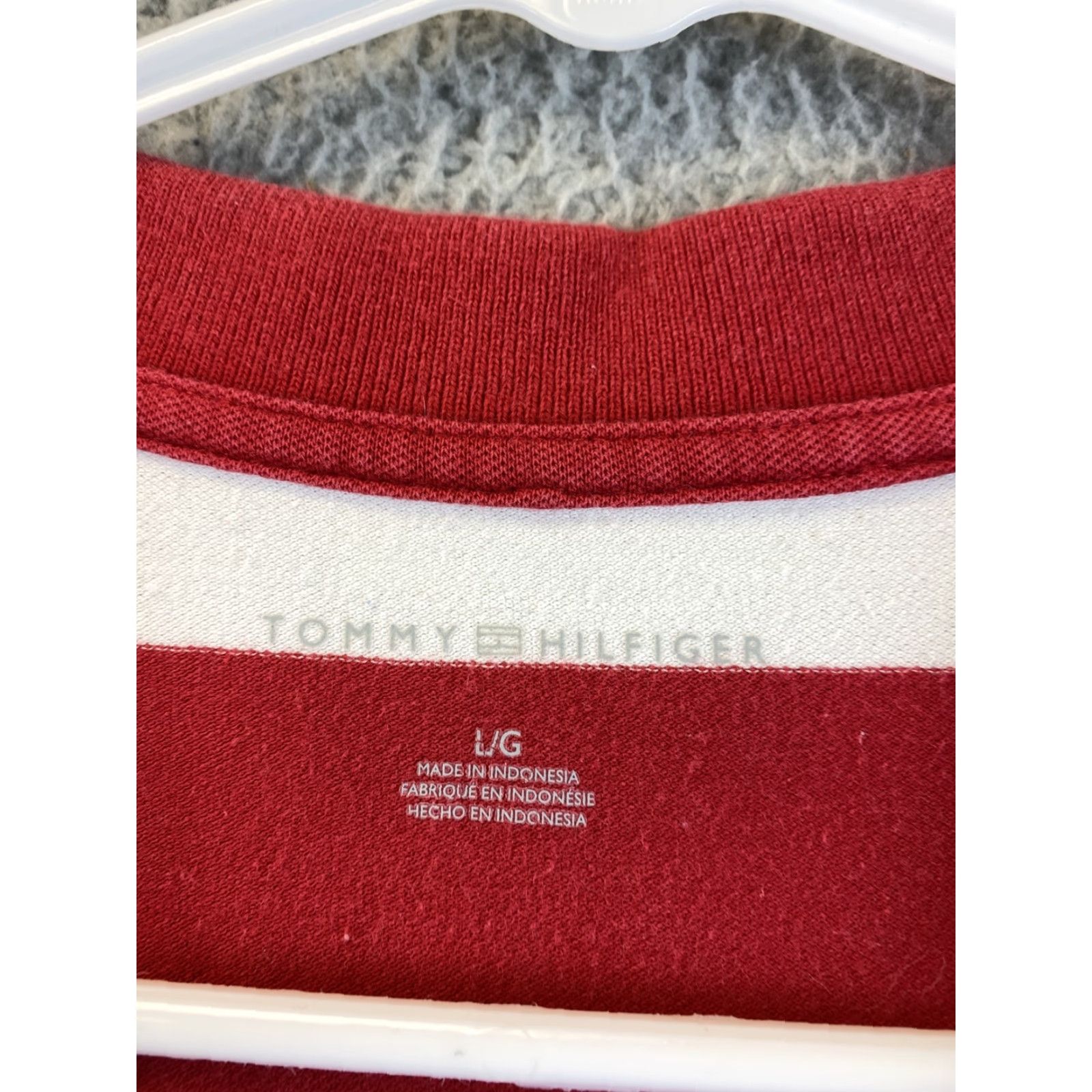 Tommy Hilfiger Tommy Hilfiger Polo Shirt Women Adult Large White Red Stripes Casual Short Sleeve Size 36" / US 14 / IT 50 - 4 Thumbnail