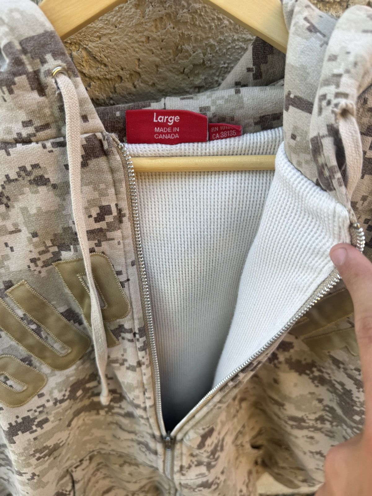 Supreme Thermal Lined Digital Camo Arc Logo Zip-up Hoodie