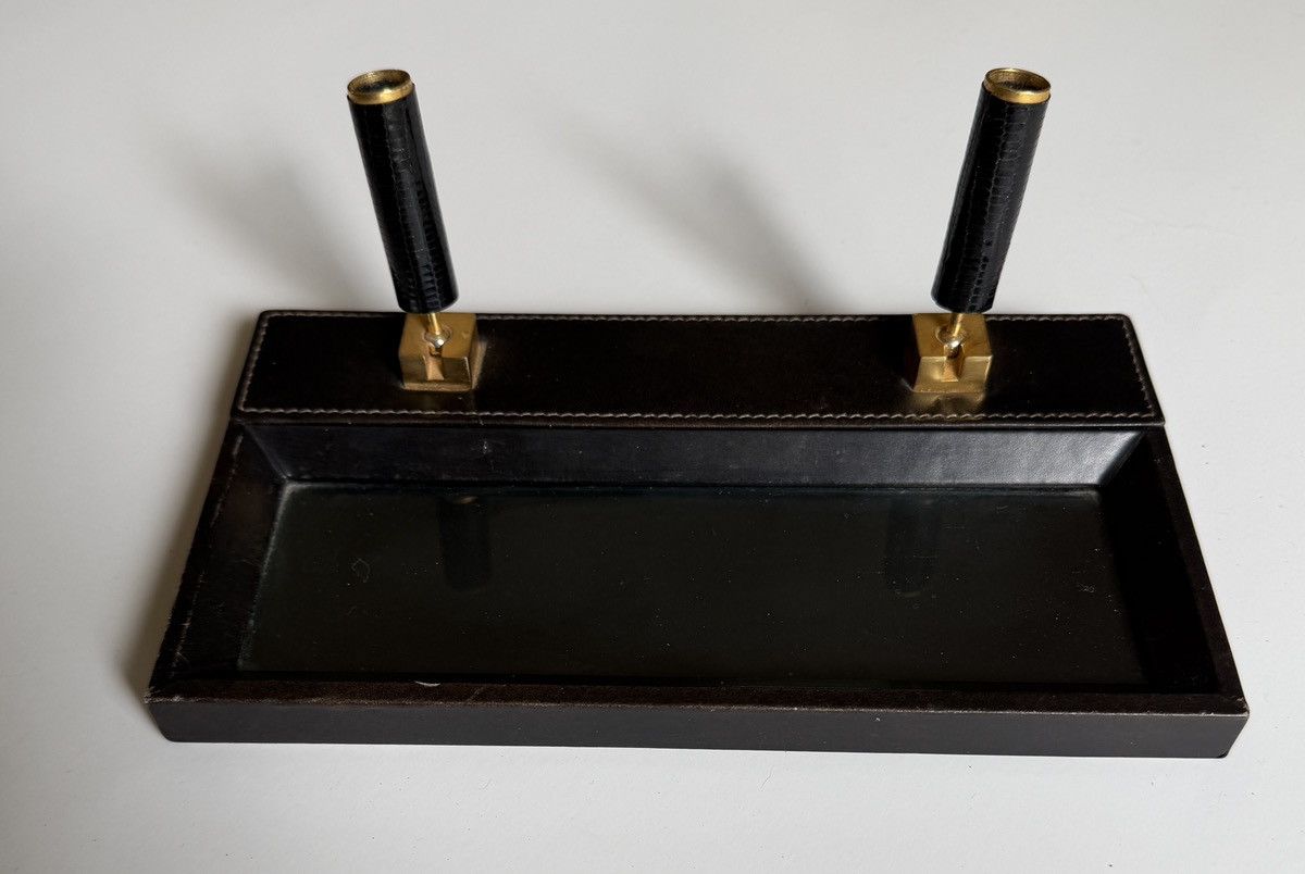 Gucci Vintage Gucci Dual Pen Holder Desk Set | Leather & Lizard Size ONE SIZE - 12 Thumbnail