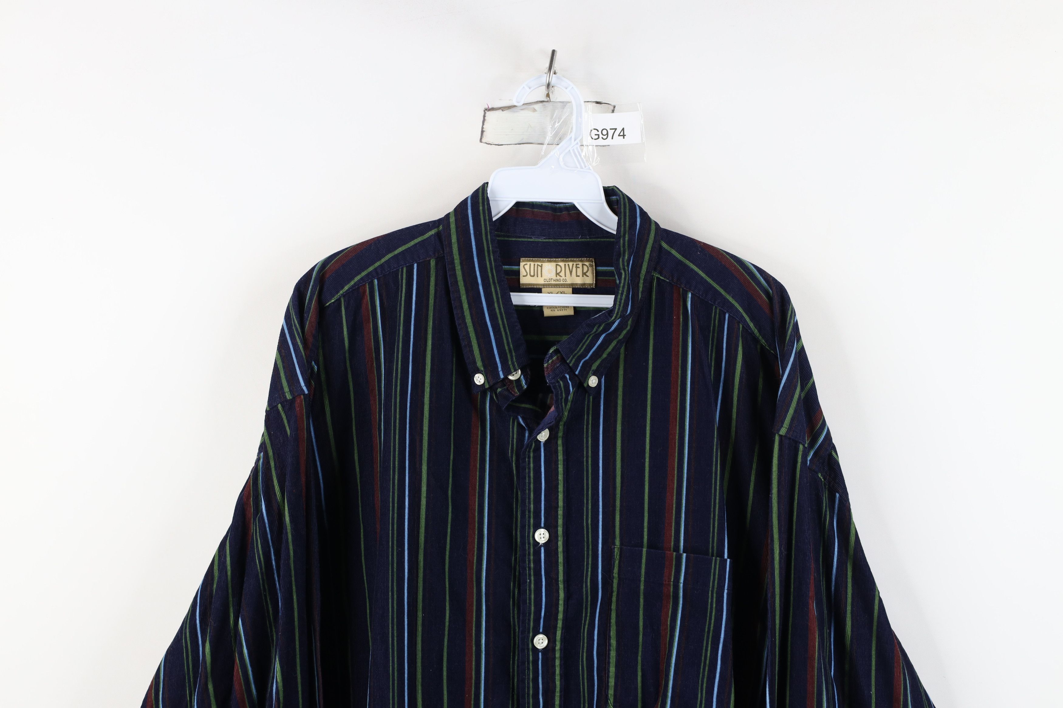 Vintage Vintage 90s Y2K Streetwear Corduroy Collared Button Shirt Size US XL / EU 56 / 4 - 2 Thumbnail