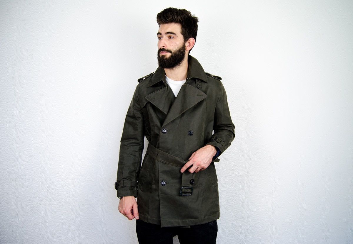 Ermenegildo Zegna Ermenegildo Zegna Olive Heavy Trench Coat Jacket Size US M / EU 48-50 / 2 - 1 Thumbnail