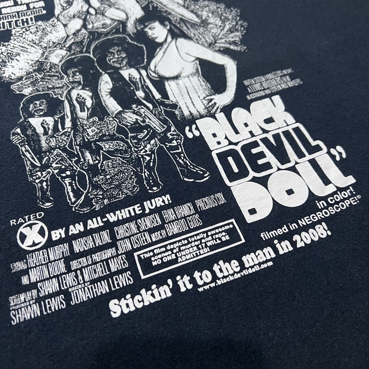 Vintage Vintage Y2K Black Devil Doll Comedy Horror Movie Tee 2XL Size US XXL / EU 58 / 5 - 5 Thumbnail