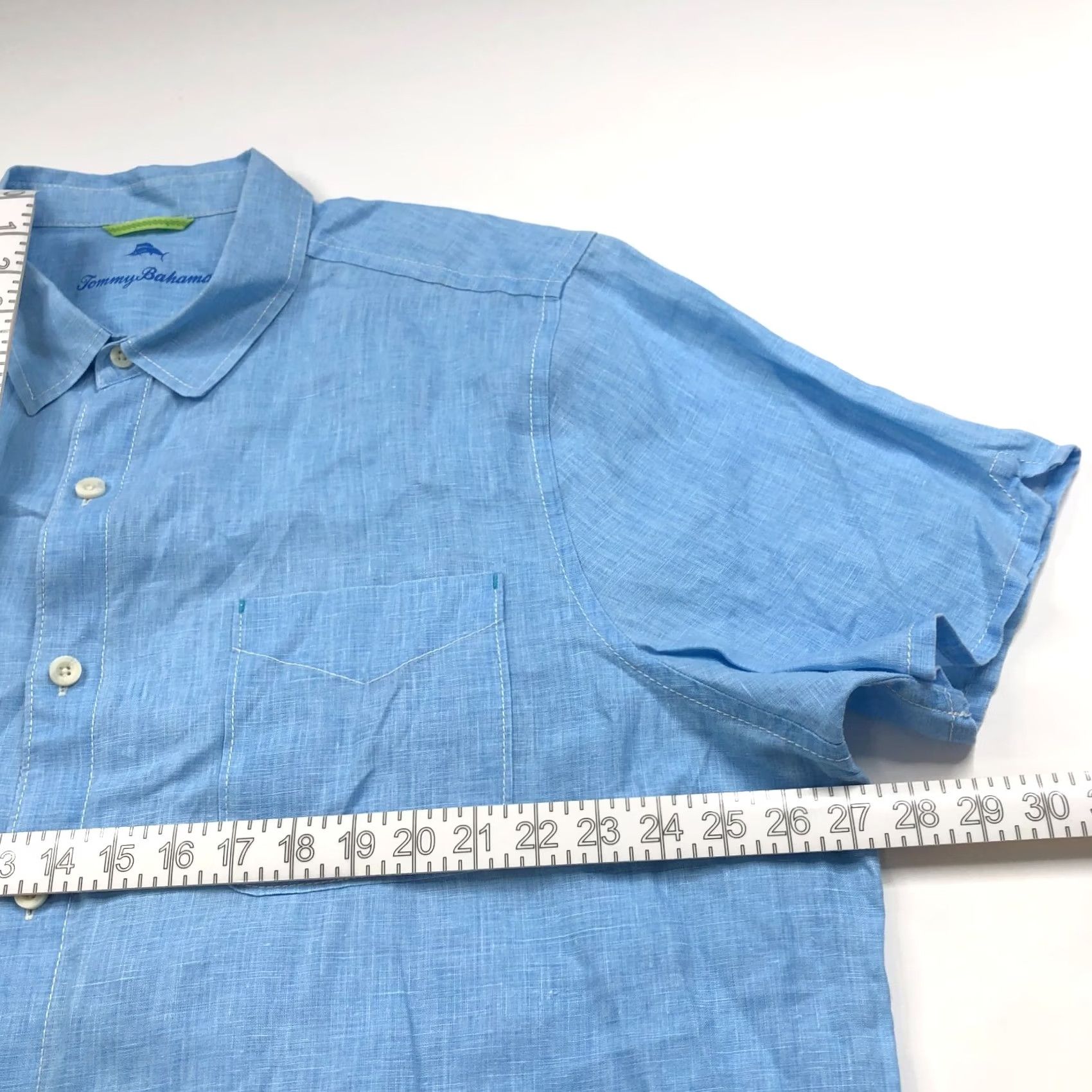 Tommy Bahama Tommy Bahama Shirt Blue 2XL Linen Short Sleeve Casual Pocket Button-Up Men’s Size US XXL / EU 58 / 5 - 4 Thumbnail
