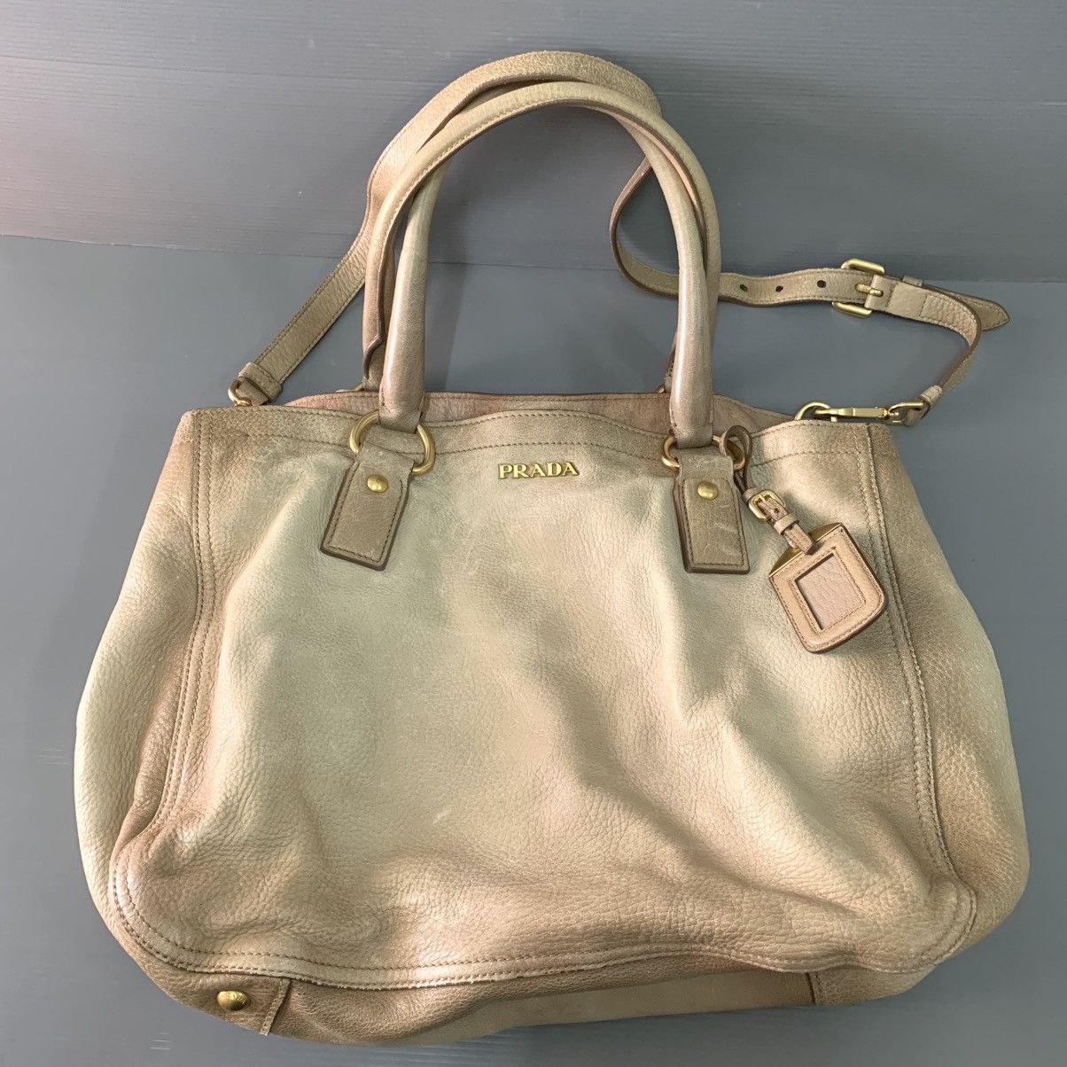 Prada Prada Leather Large Shoulder Bag Size ONE SIZE - 2 Thumbnail