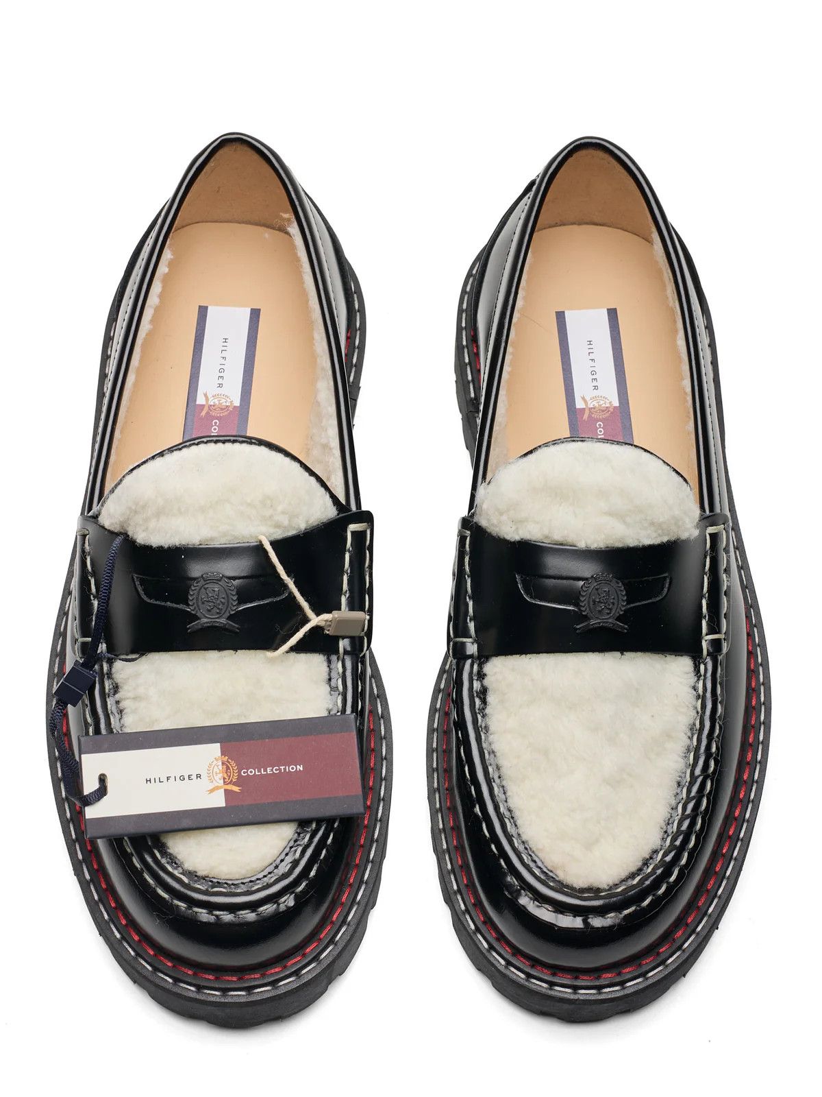 Tommy Hilfiger HILFIGER COLLECTION Black Leather Penny Loafers Unisex Size US 7.5 / EU 40-41 - 2 Thumbnail