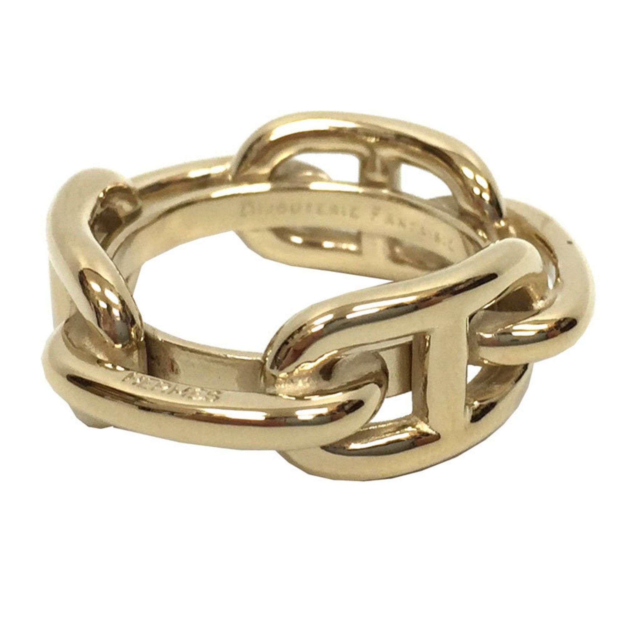 image of Hermes Chaine D'ancre Scarf Ring Gold Color Aq6501, Women's