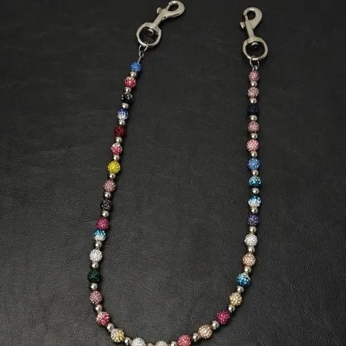 Japanese Brand Round Bead Rhinestone Wallet Chain Size ONE SIZE - 1 Thumbnail