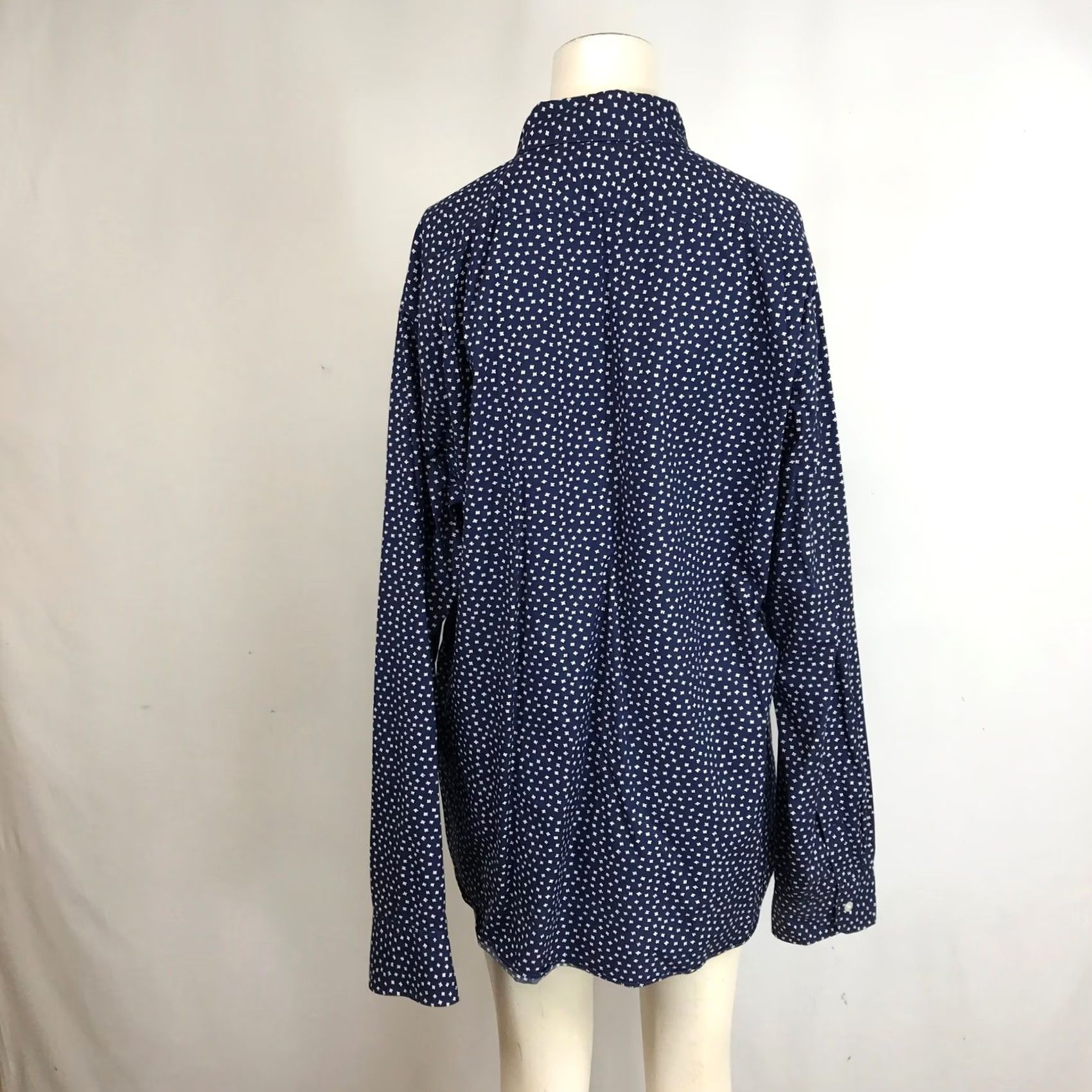 J.Crew J. Crew Slim Fit Navy White Micro Dot Button Down Shirt - Mens Large Size US L / EU 52-54 / 3 - 5 Thumbnail