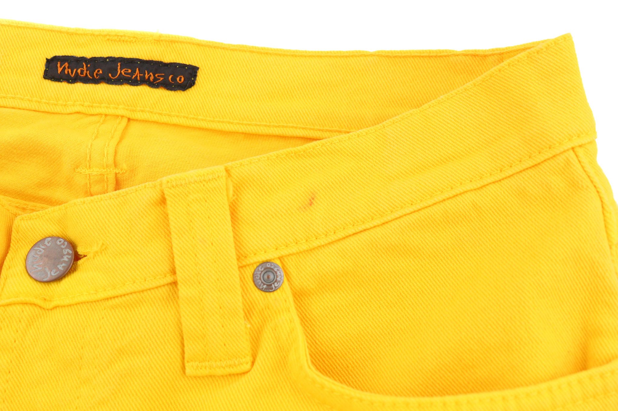 Nudie Jeans SUPER SLIM KIM W28/L33 Denim Yellow Zip Jeans 82579 Size US 28 / EU 44 - 8 Thumbnail