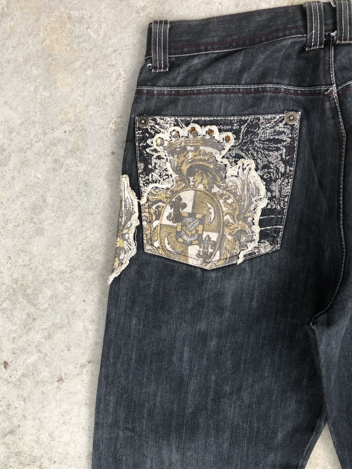 Japanese Brand Japanese Exa Embroidered Jeans baggy hip hop Size US 35 - 9 Thumbnail