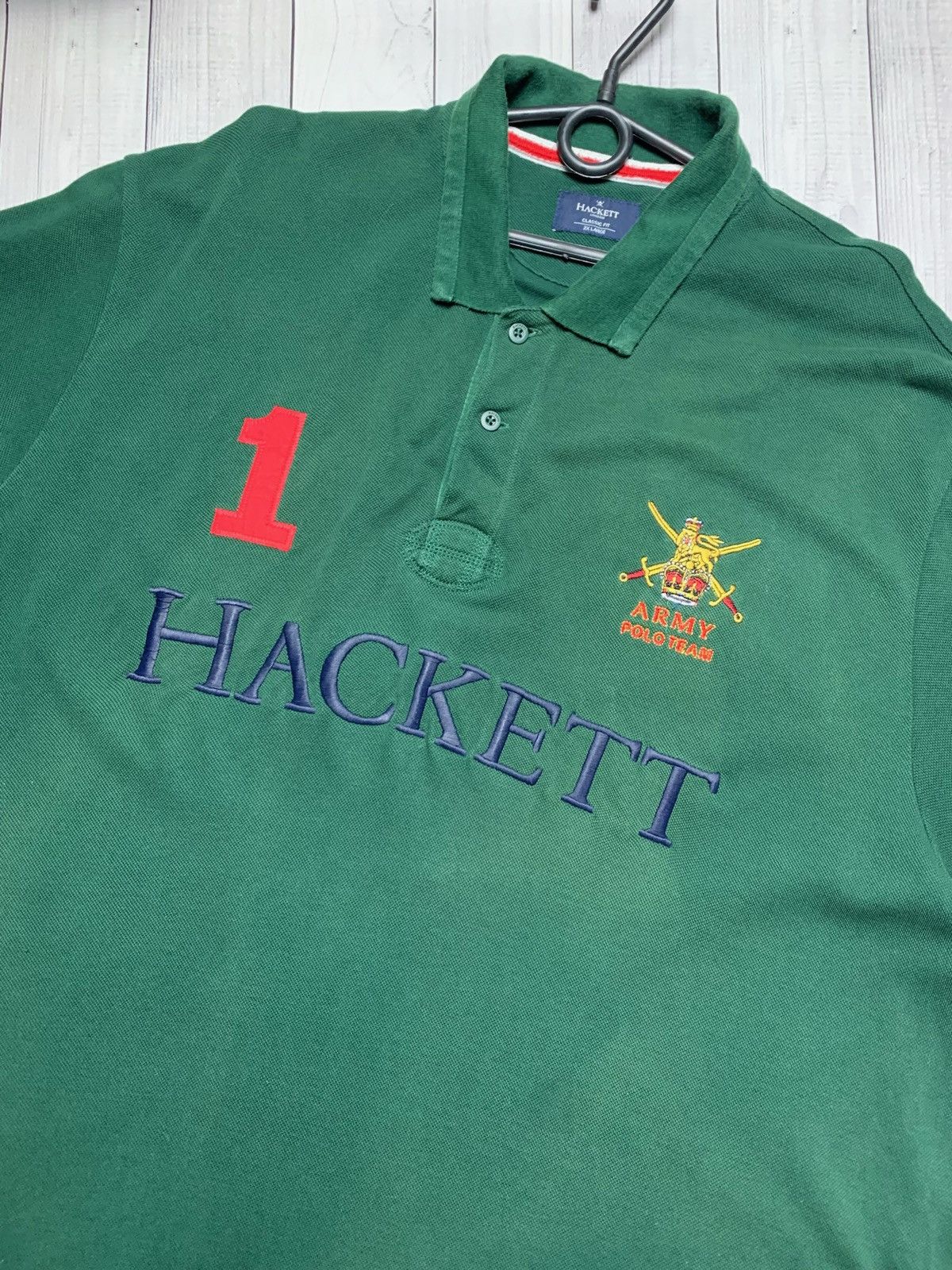 Hackett × Vintage Vintage Green Hacket big logo polo size XXL rare green Size US XXL / EU 58 / 5 - 2 Thumbnail