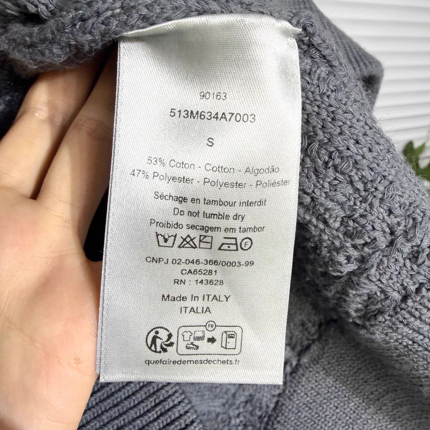Dior DIOR Oblique 25FW Blue Gray Sweater S Size US S / EU 44-46 / 1 - 5 Thumbnail