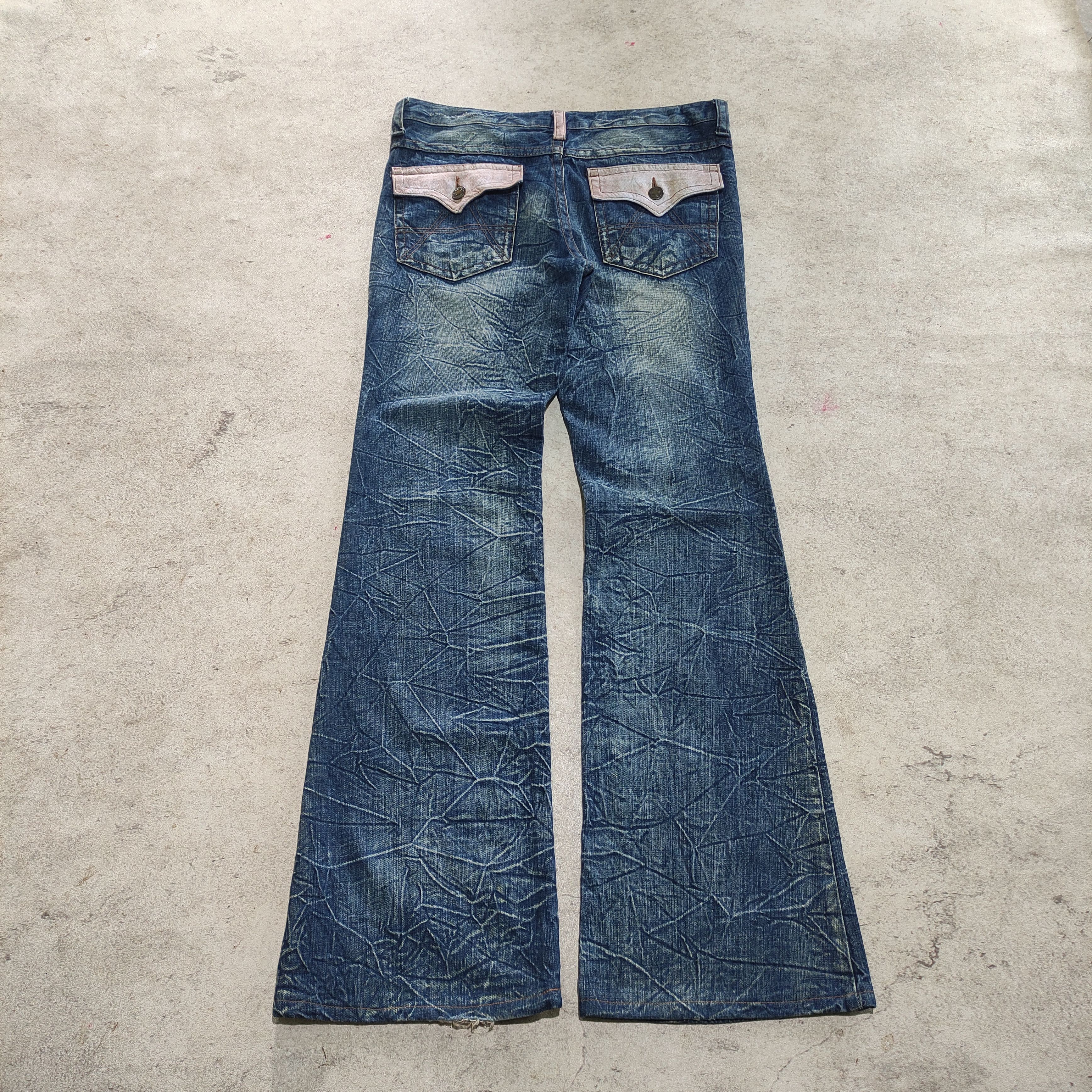 Tornado Mart Agate Label Distressed Flare Jeans — 2000s if6w9 Size US 32 / EU 48 - 2 Thumbnail