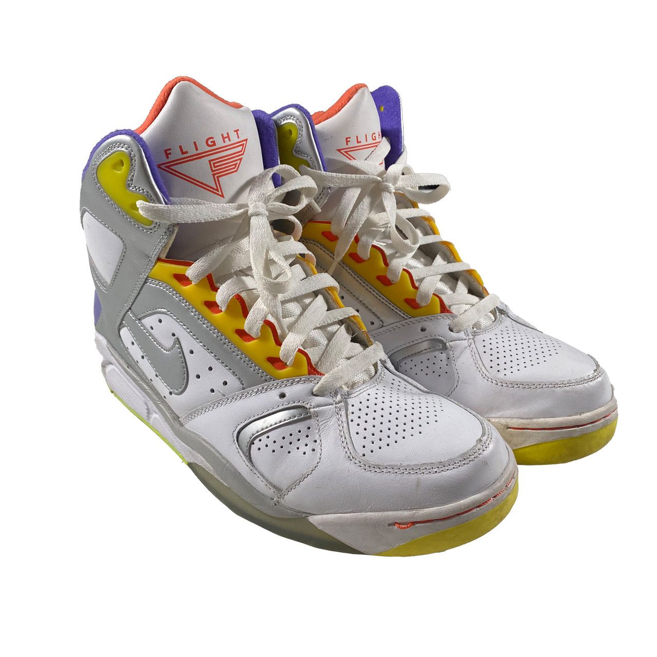 Nike Nike Air Flight Lite High White/Metallic Silver-Hyper Grape Size US 10.5 / EU 43-44 - 1 Thumbnail