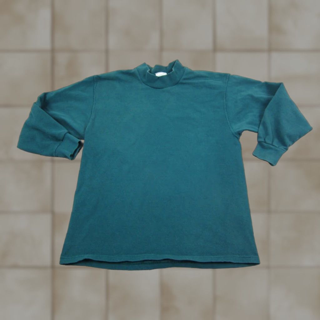 Tultex Vintage Tultex Shirt Women's Medium Blue Mock Neck Cotton T-Shirt * User: Vintage Tultex Shirt Women's Medium Blue Mock Neck T-Shirt * Size M / US 6-8 / IT 42-44 - 1 Thumbnail