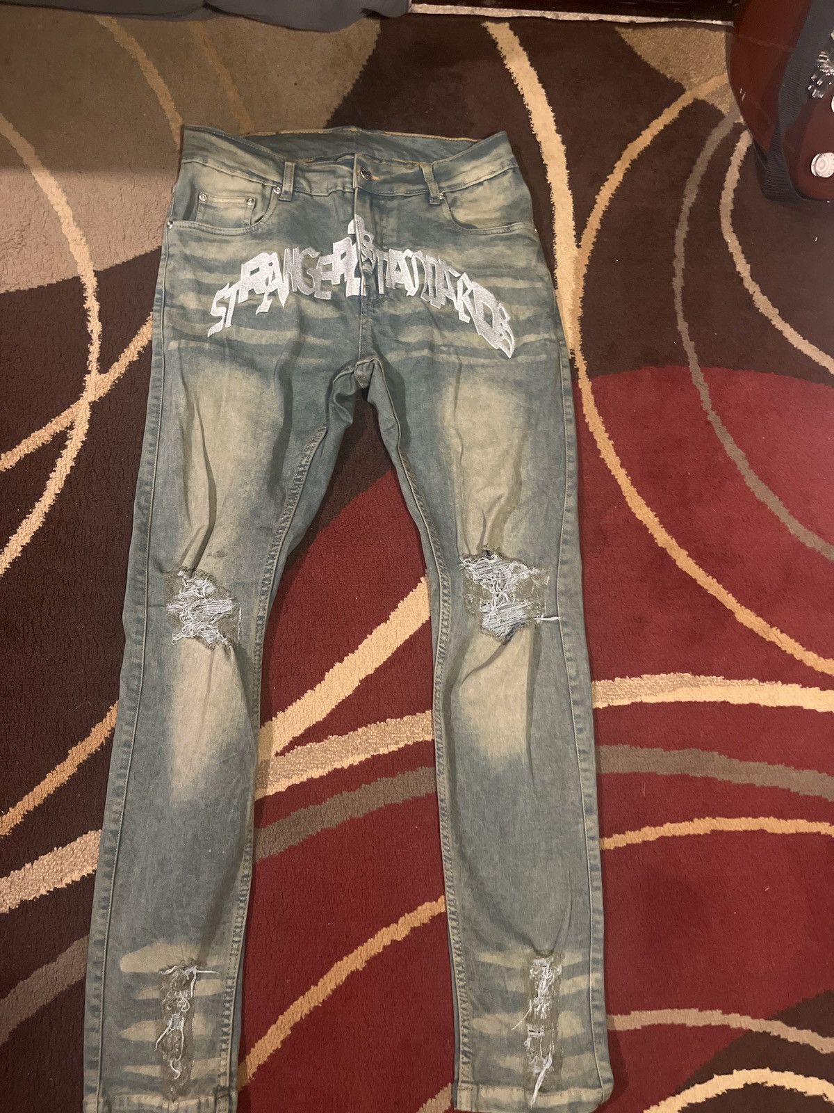 Designer Archive Stranger2standards - Green Denim Size US 30 / EU 46 - 1 Thumbnail