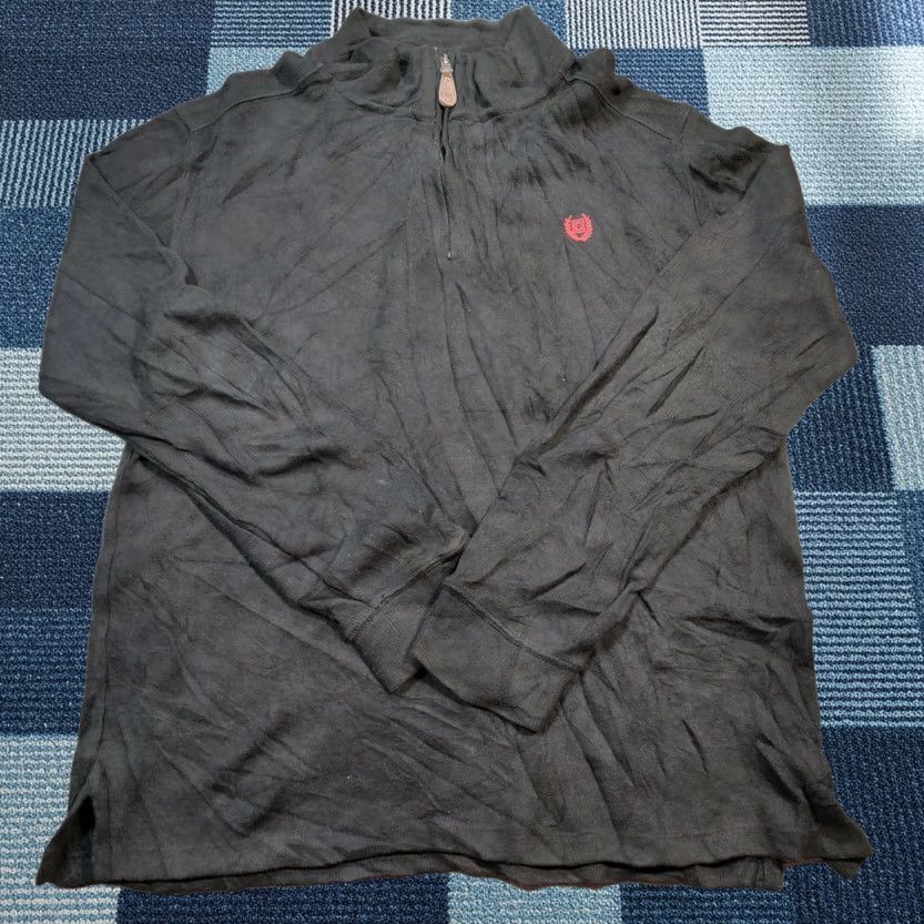Chaps Chaps Sweater Black Pullover 1/4 Zip Long Sleeve Cotton Knit Logo Crest XL Women Size XL / US 12-14 / IT 48-50 - 1 Thumbnail