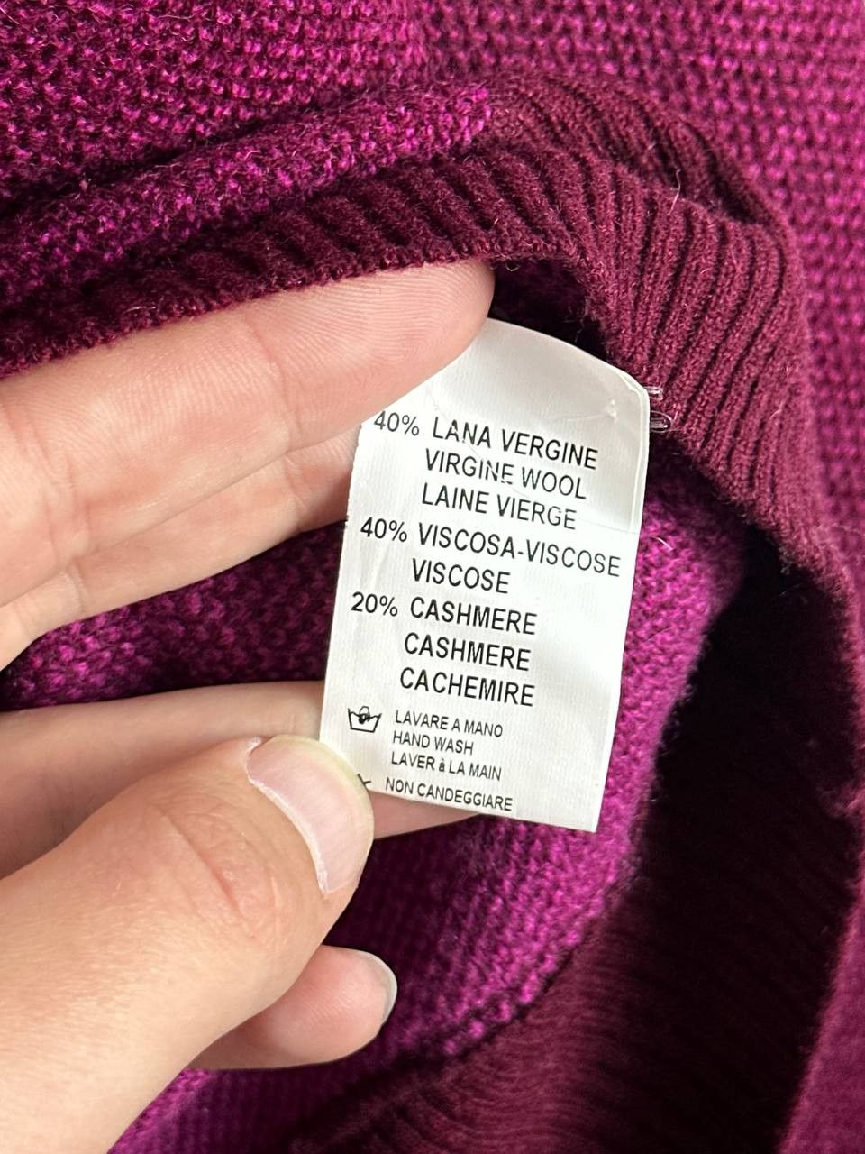Boggi Vintage Boggi Milano Burgundy Cashmere Sweater Size US L / EU 52-54 / 3 - 8 Thumbnail