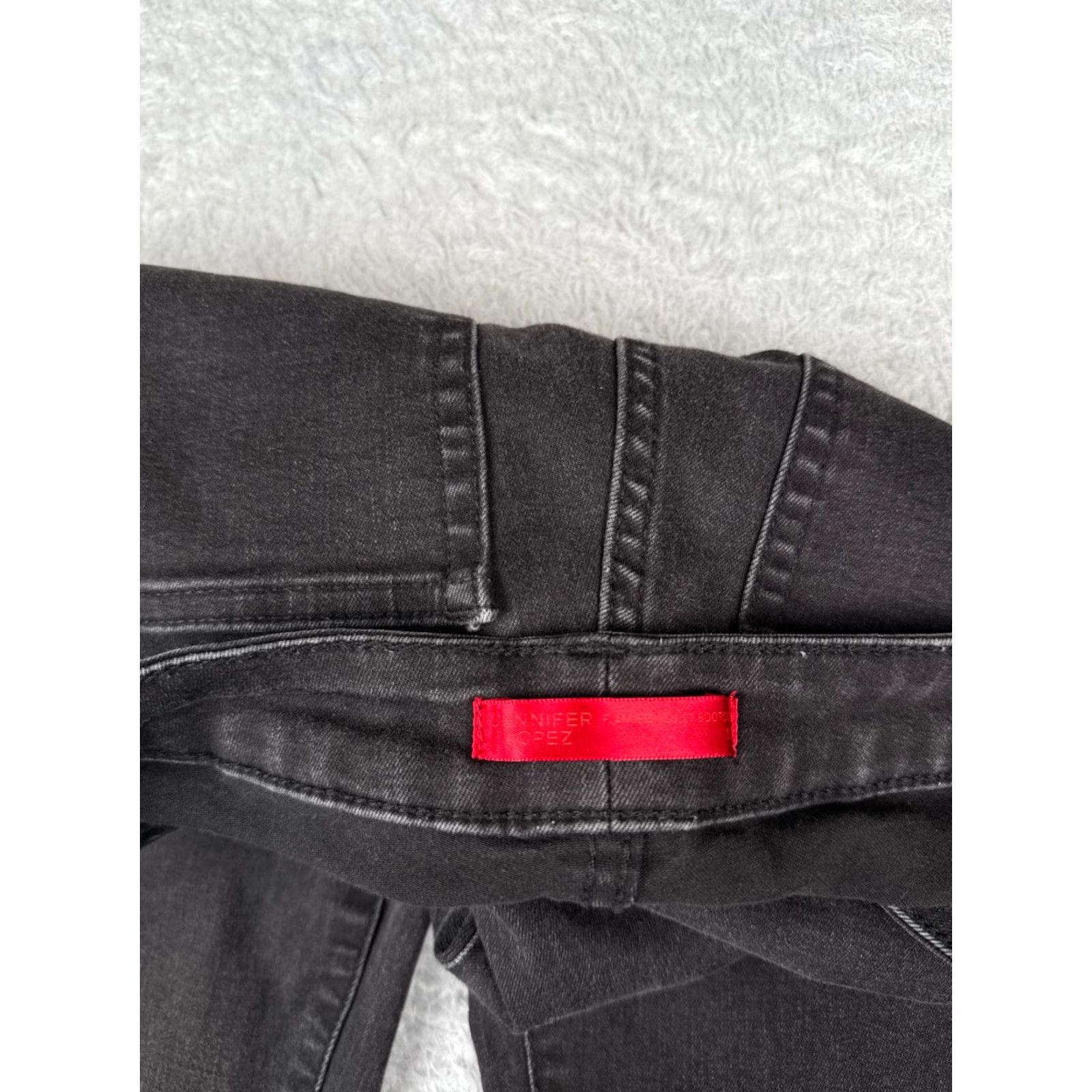 Vintage Jenifer Lopez Jeans Womens Bootcut Jeans 28 Black Denim Mid Rise 28x30 Regular 5-Pocket Rock Distressed Jeans Mens Womens Size 28" / US 6 / IT 42 - 6 Thumbnail