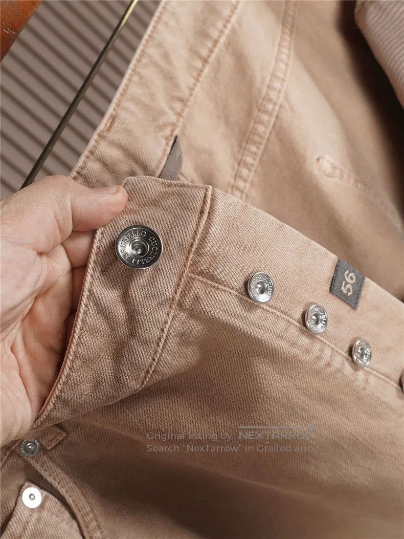 Brunello Cucinelli Brunello Cucinelli Desert Color Spring/Summer Denim Pants Size US 40 / EU 56 - 4 Thumbnail