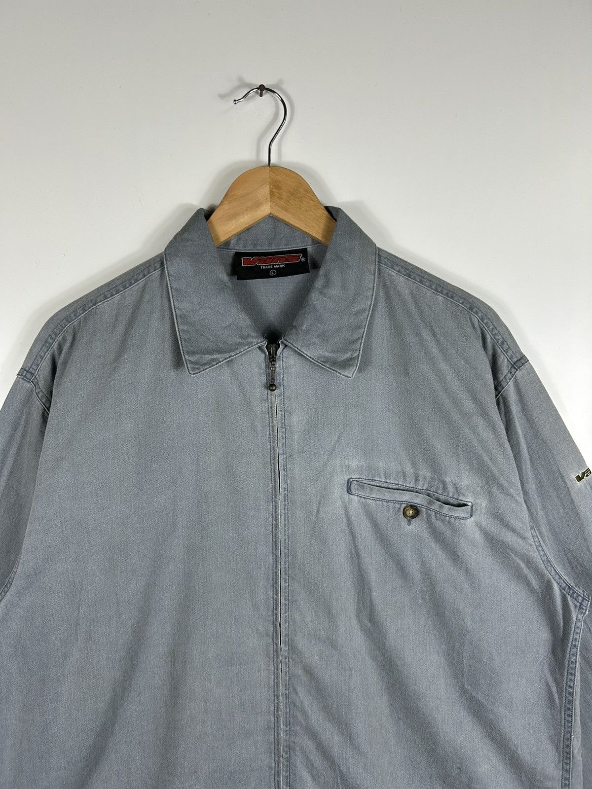 Vans × Vintage ⚡️Vintage 90’s Vans USA Zipper Baggy Shirt Jacket Size US L / EU 52-54 / 3 - 4 Thumbnail