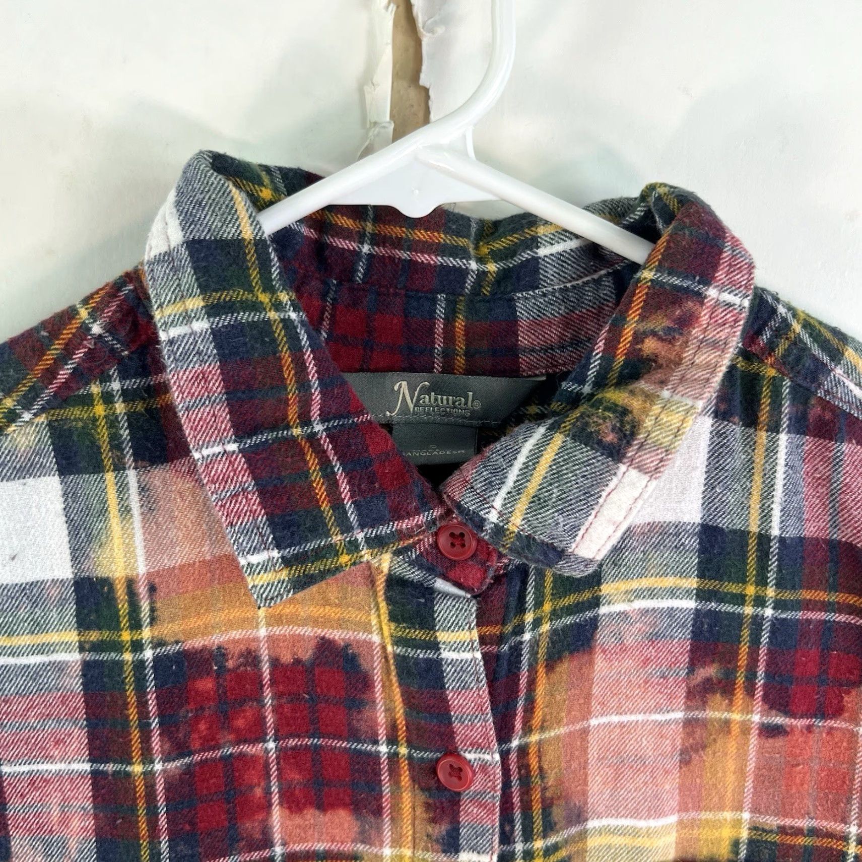 Vintage Natural Reflections Smiley Face Flannel Shirt Small Red Plaid Boho Grunge Womens Size S / US 4 / IT 40 - 4 Thumbnail