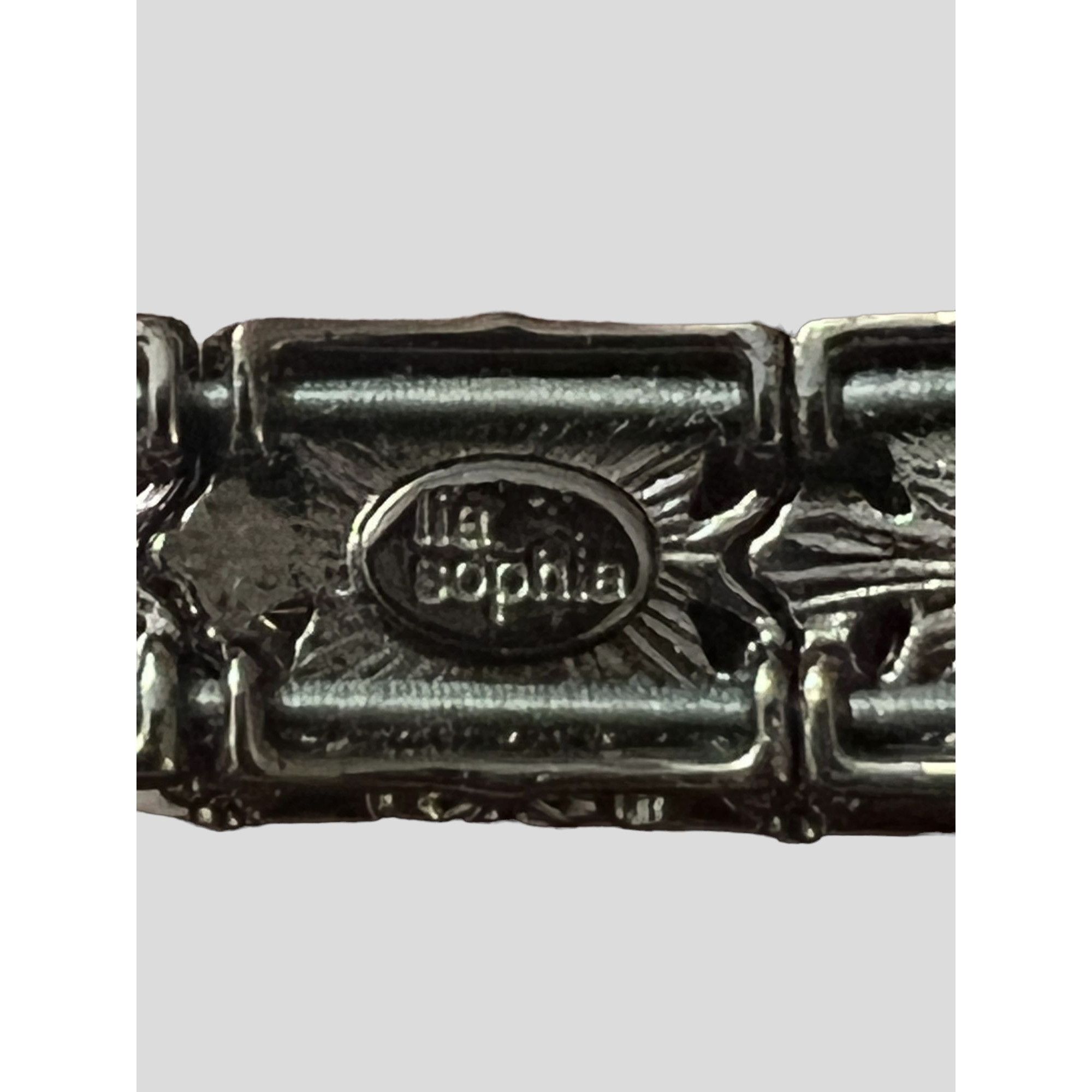 Other Lia Sophia Stretch Bracelet Gunmetal Clear Rhinestones Filag Size ONE SIZE - 4 Thumbnail