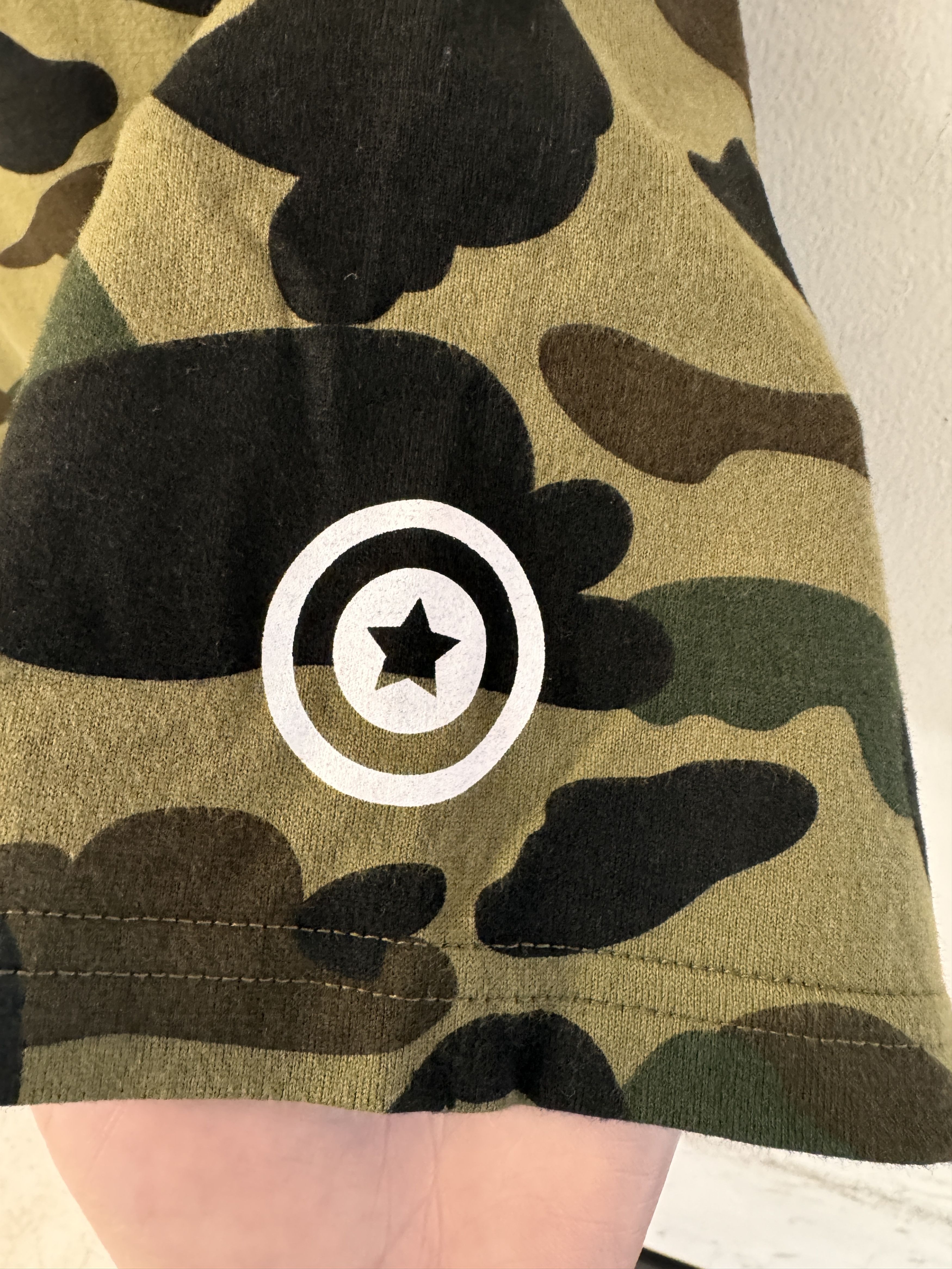 Bape A Bathing Ape 1st Camo Big Shark Tee (Shark 8) - Green Camo Size US L / EU 52-54 / 3 - 3 Thumbnail