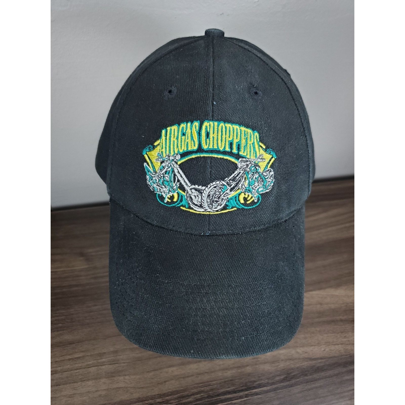 Vintage Airgas Choppers Motorcycle Hat Strap Back Cap Adjustable Size ONE SIZE - 2 Thumbnail
