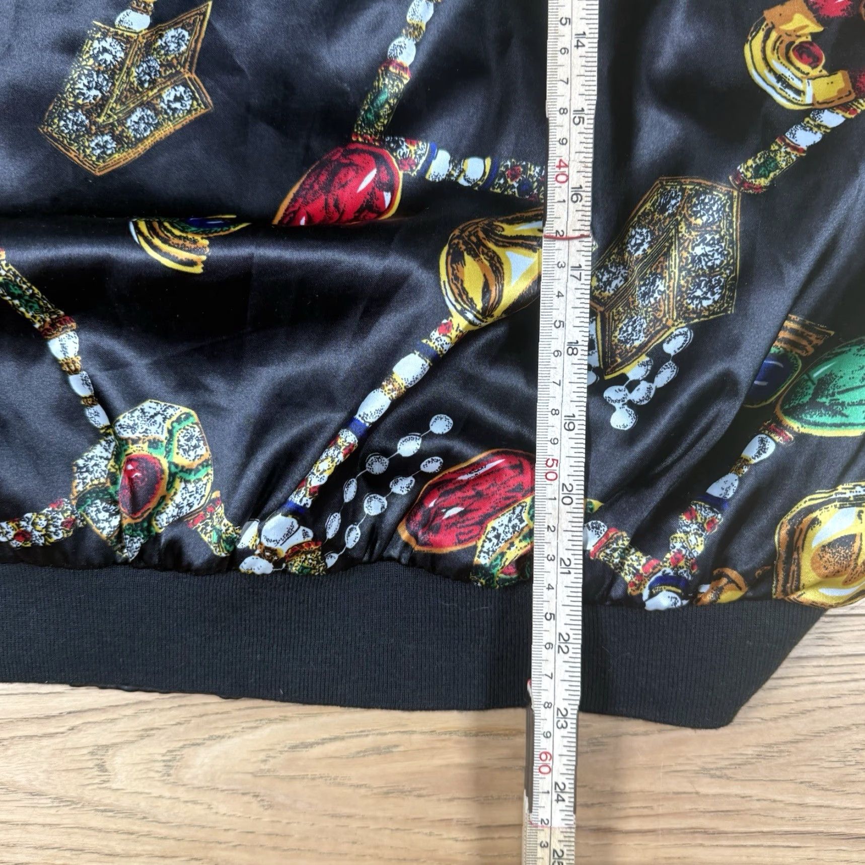 Gloria Vanderbilt VINTAGE Gloria Vanderbilt Bomber Jacket Women Large Black 80s Zip Up Jewel AOP Womens L Jacket Size L / US 10 / IT 46 - 8 Thumbnail