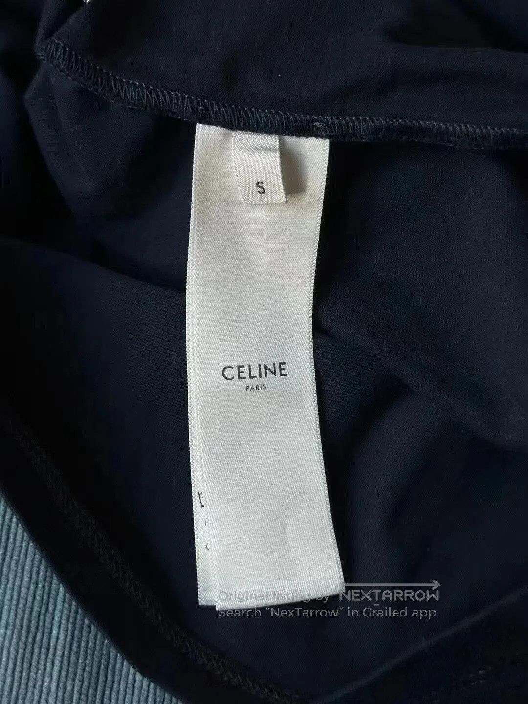 Celine CELINE White and Blue Triomphe Logo Short Sleeve T-Shirt| Size S / US 4 / IT 40 - 3 Thumbnail