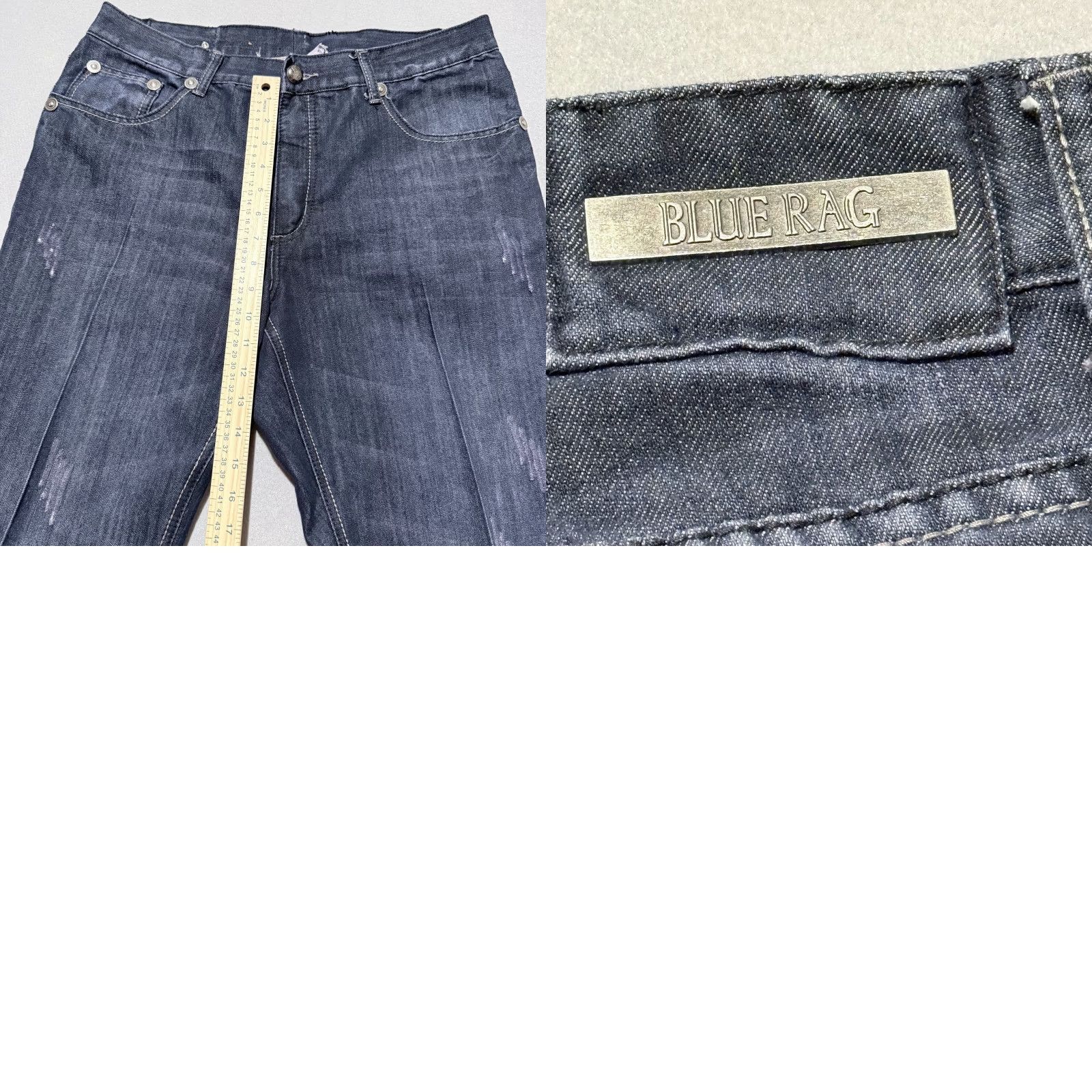 Denime Blue Rag Jeans Women Blue Denim Distressed Straight Leg 35X30.5 Classic Modern 5-Pocket Womens Size 24" / US 00 / IT 34 - 9 Thumbnail