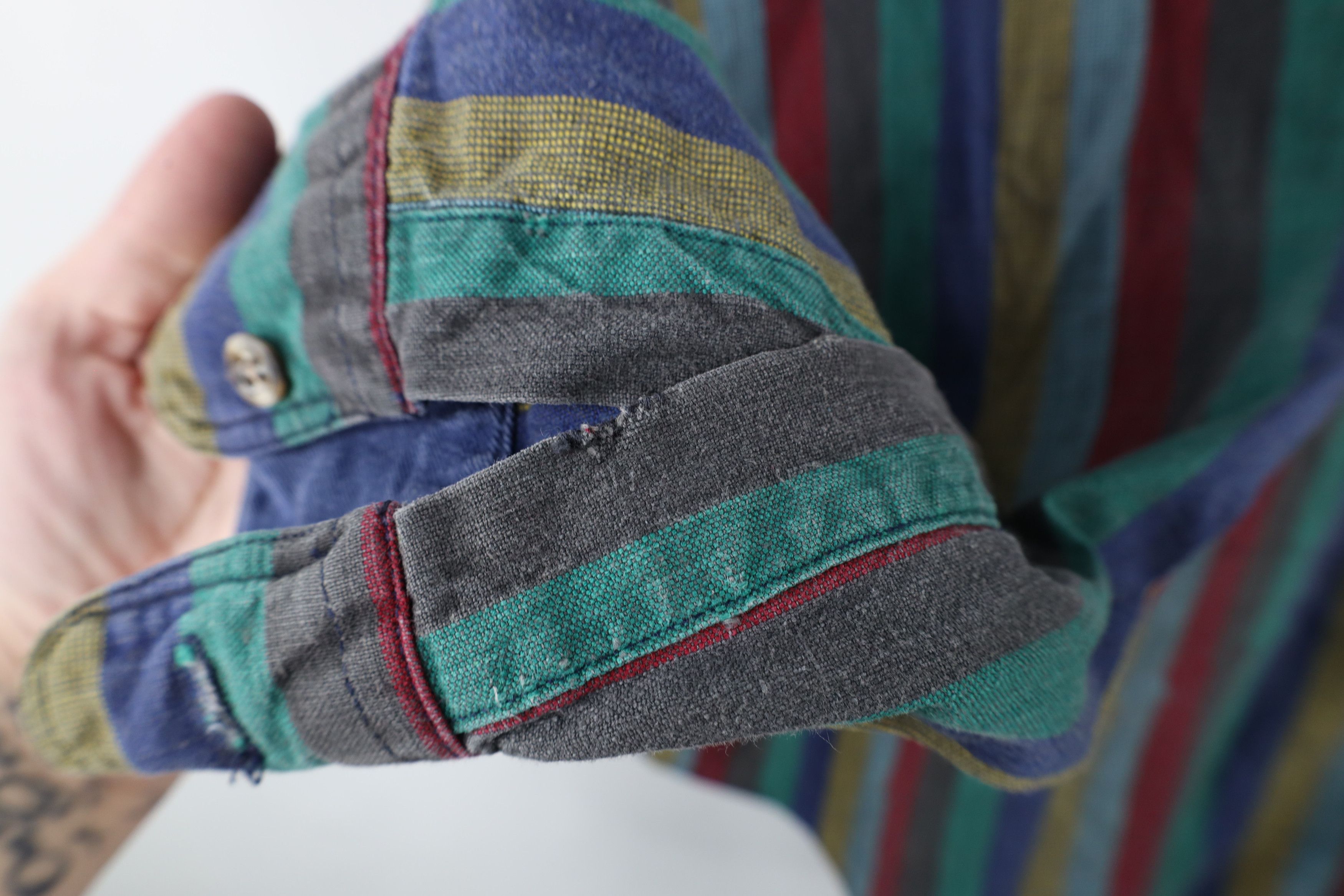 Vintage Vintage 90s Streetwear Rainbow Striped Button Down Shirt USA Size US XL / EU 56 / 4 - 4 Thumbnail