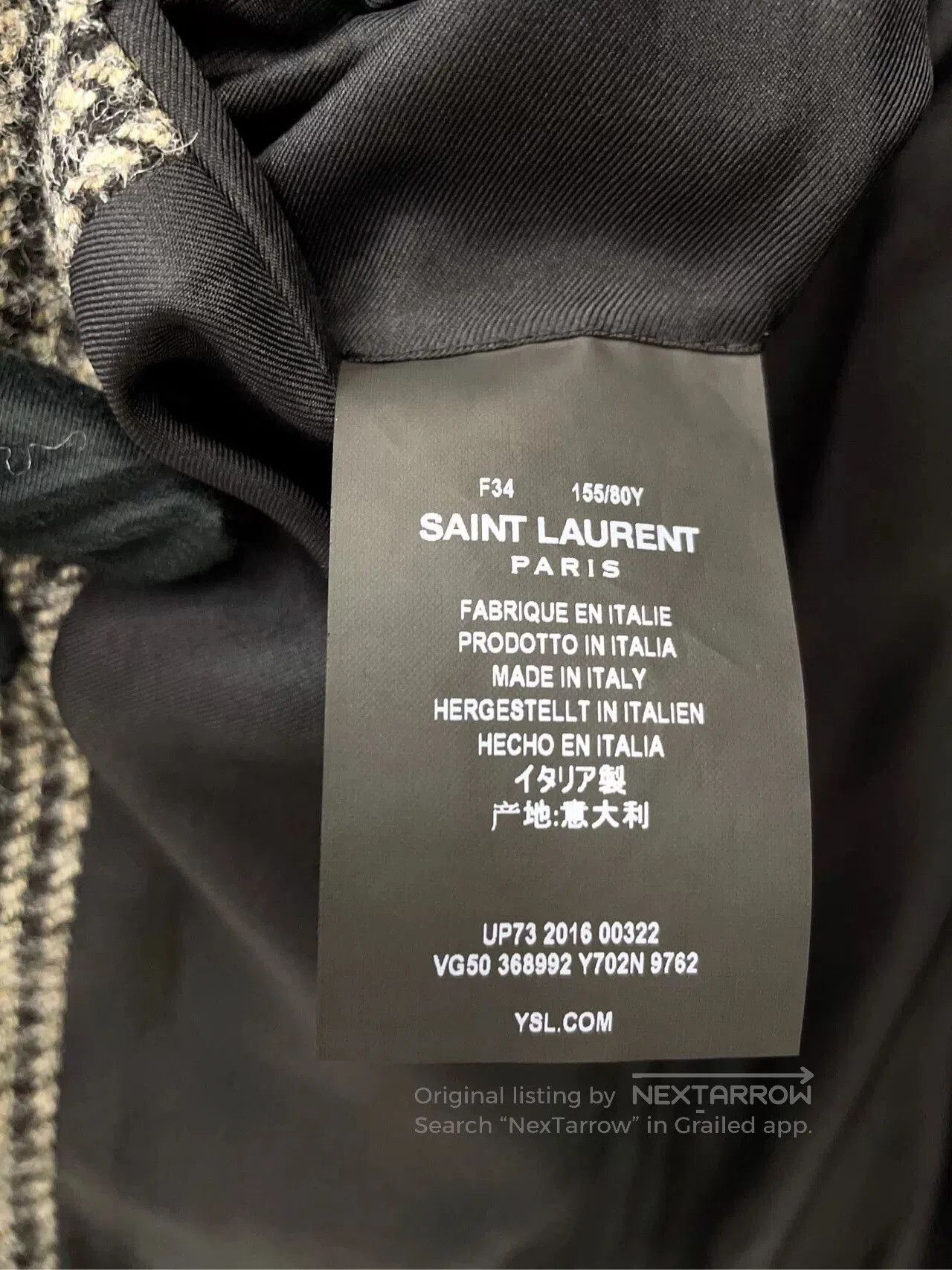 Saint Laurent Paris Saint Laurent Black Houndstooth Wool Blazer. Size XXS / US 00 / IT 34 - 8 Thumbnail