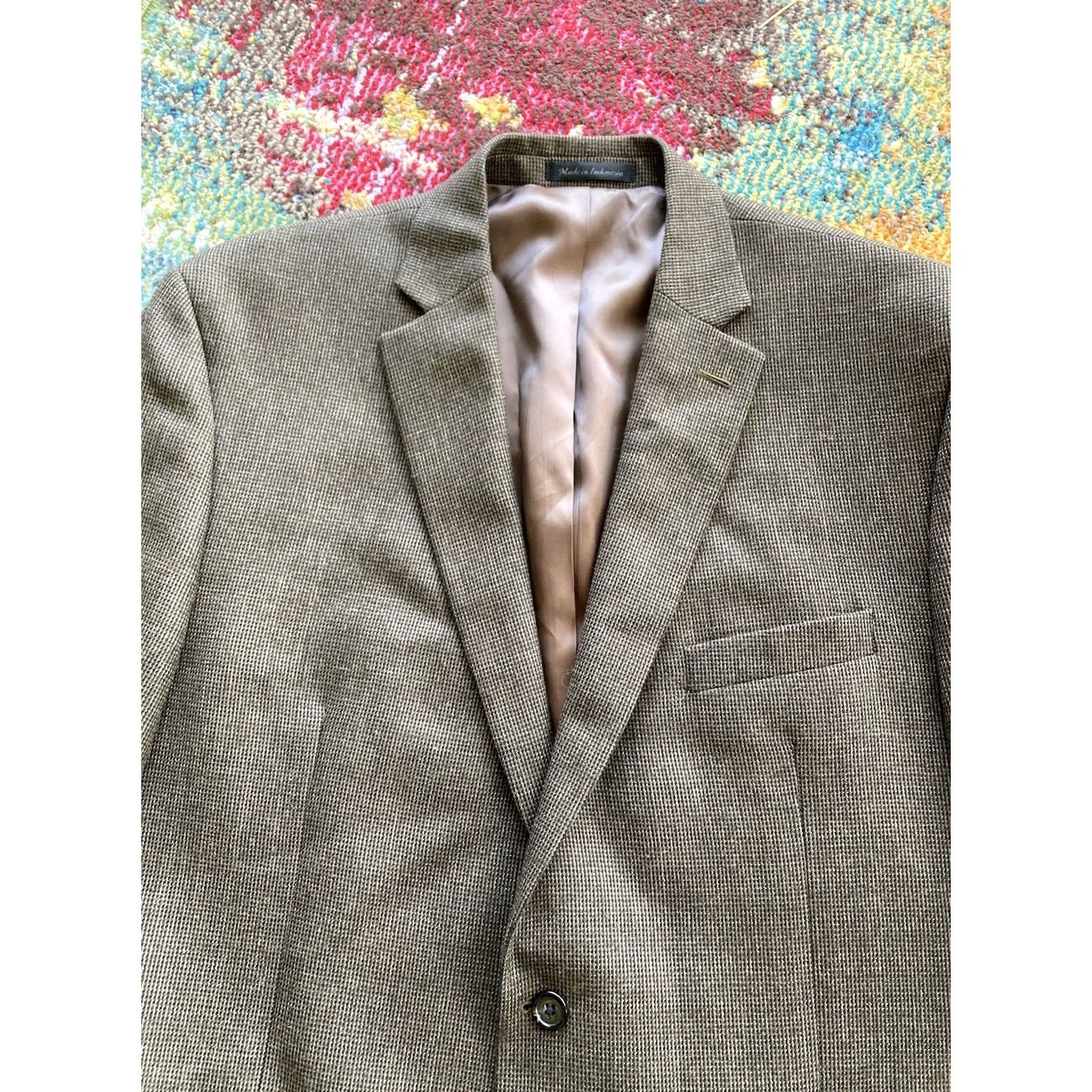Ralph Lauren Lauren Ralph Lauren Blazer Mens 46R Brown 100% Wool Sport Coat 2 Button Size 46R - 4 Thumbnail
